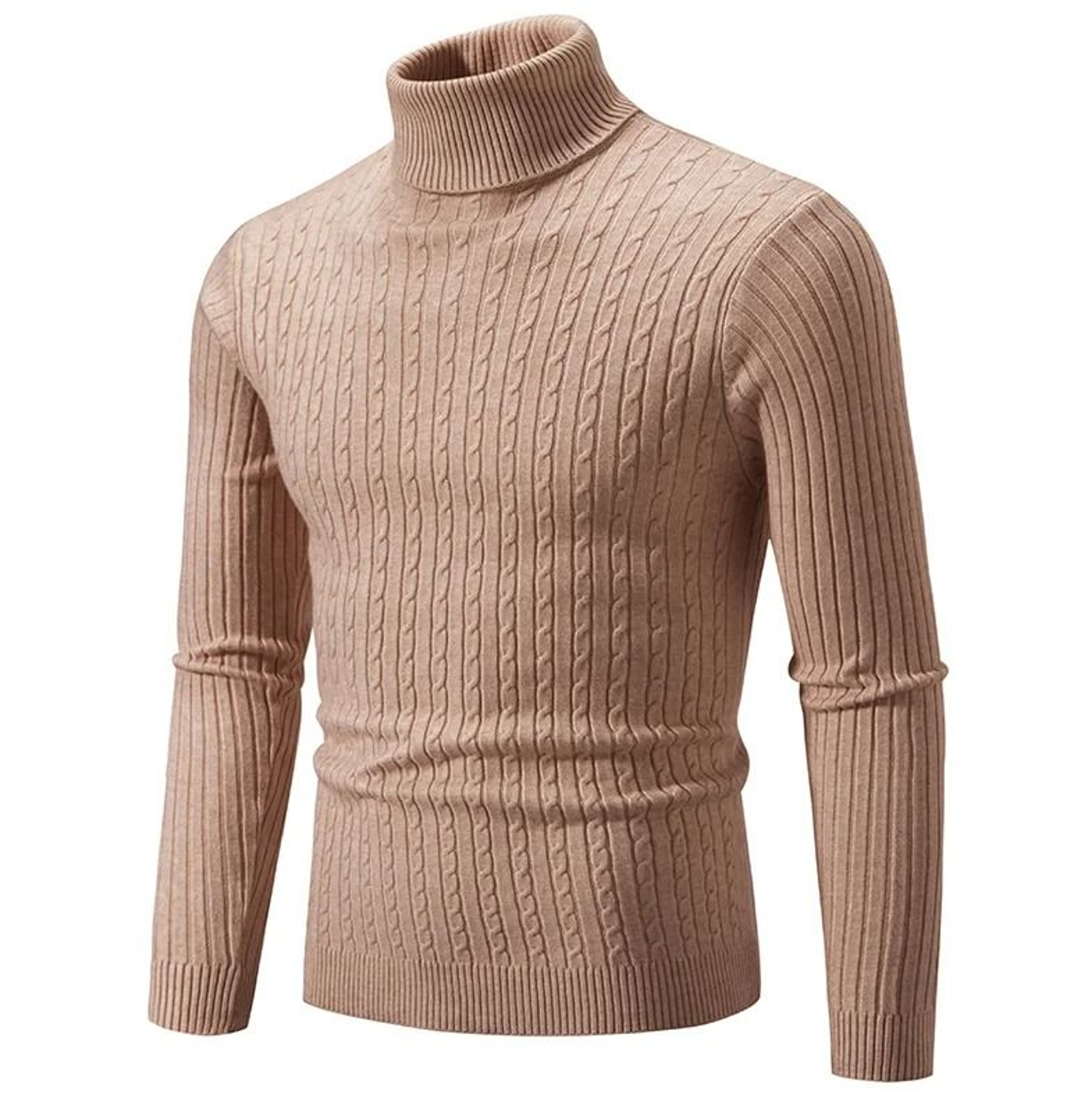 Winter High Neck Thick Warm Sweater Men Slim Fit Pullover Knitwear 15