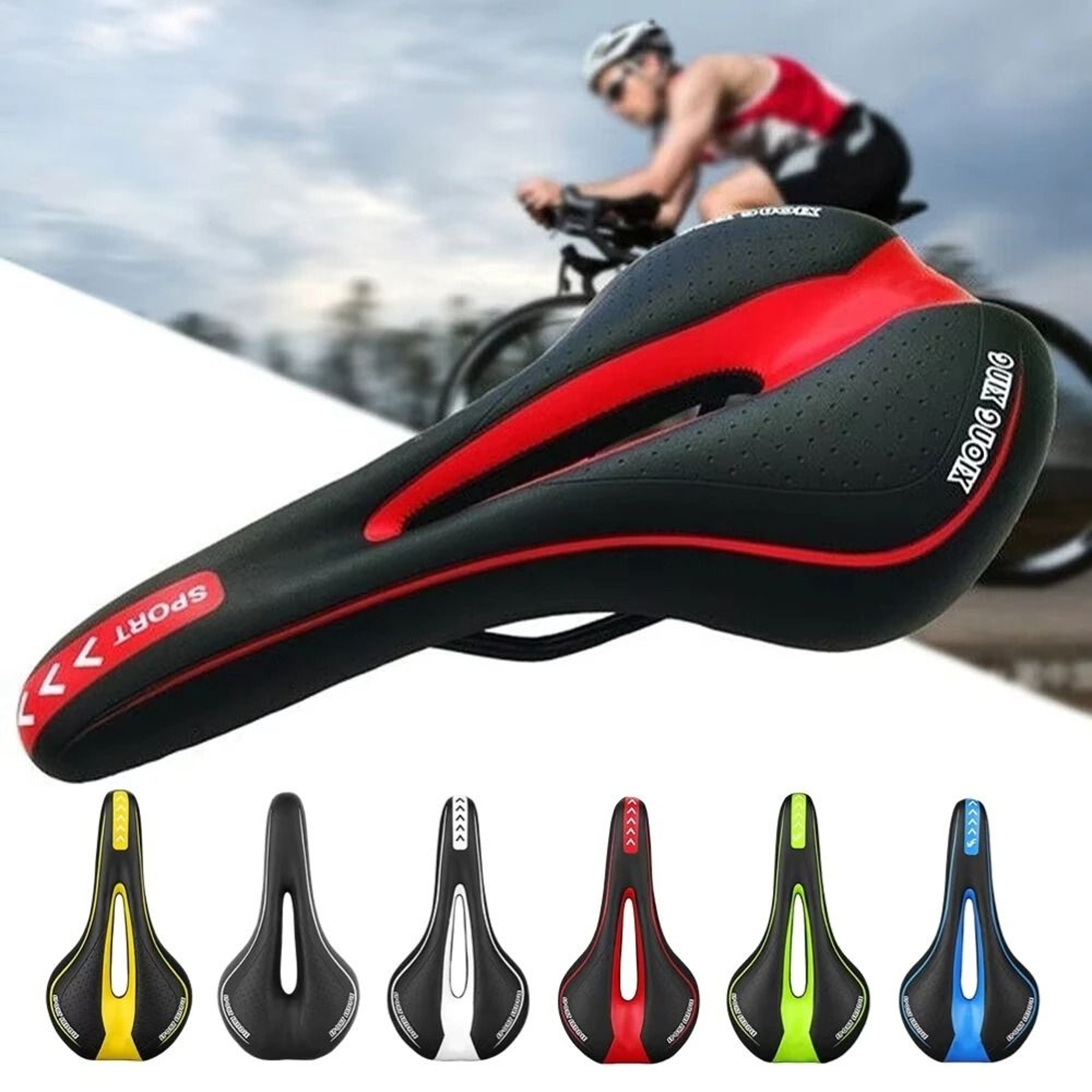 Comfortable Gel Bicycle Saddle Shockproof PU Leather Cushion 0