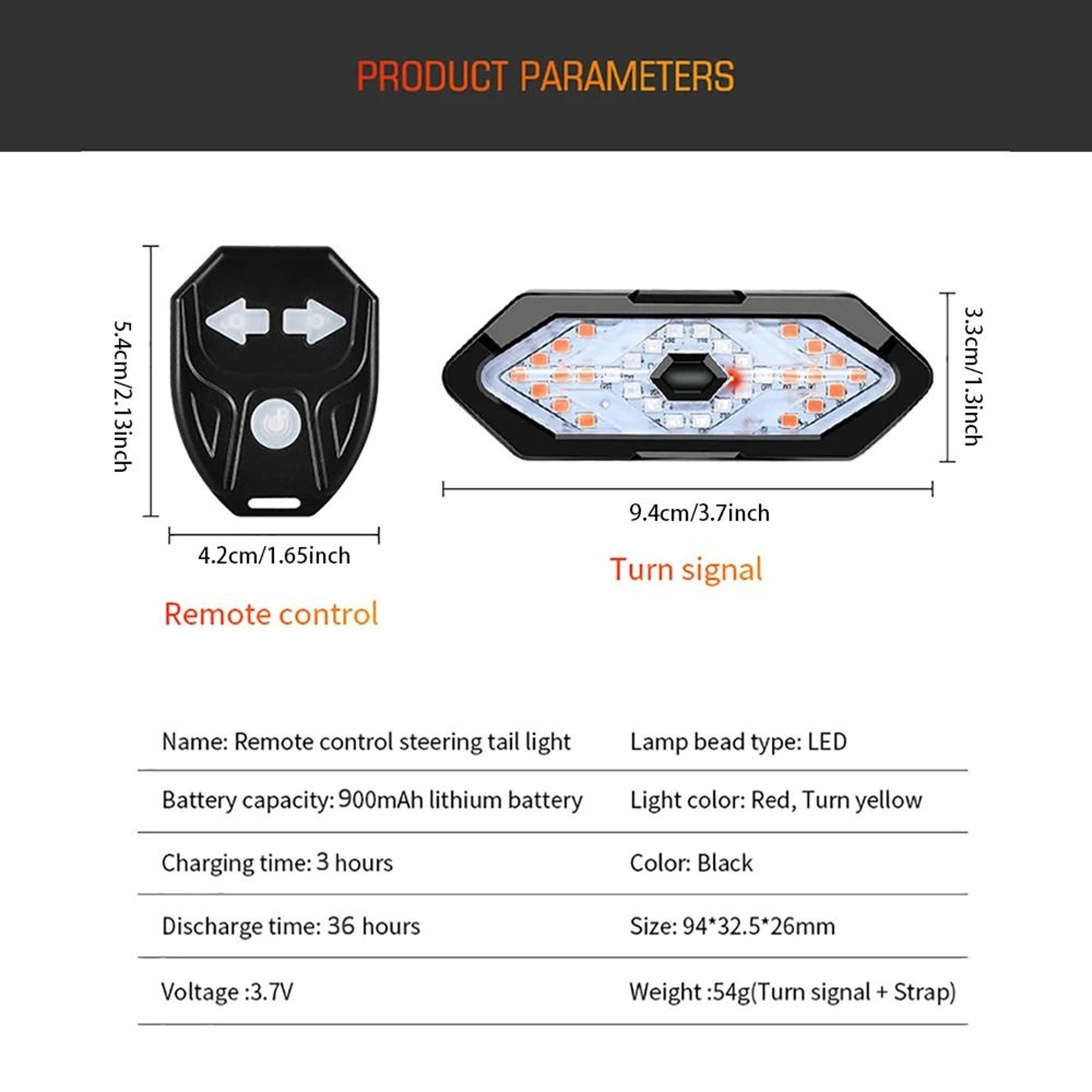 Wireless Remote Control Bicycle Tail Light With Turn Signals 1