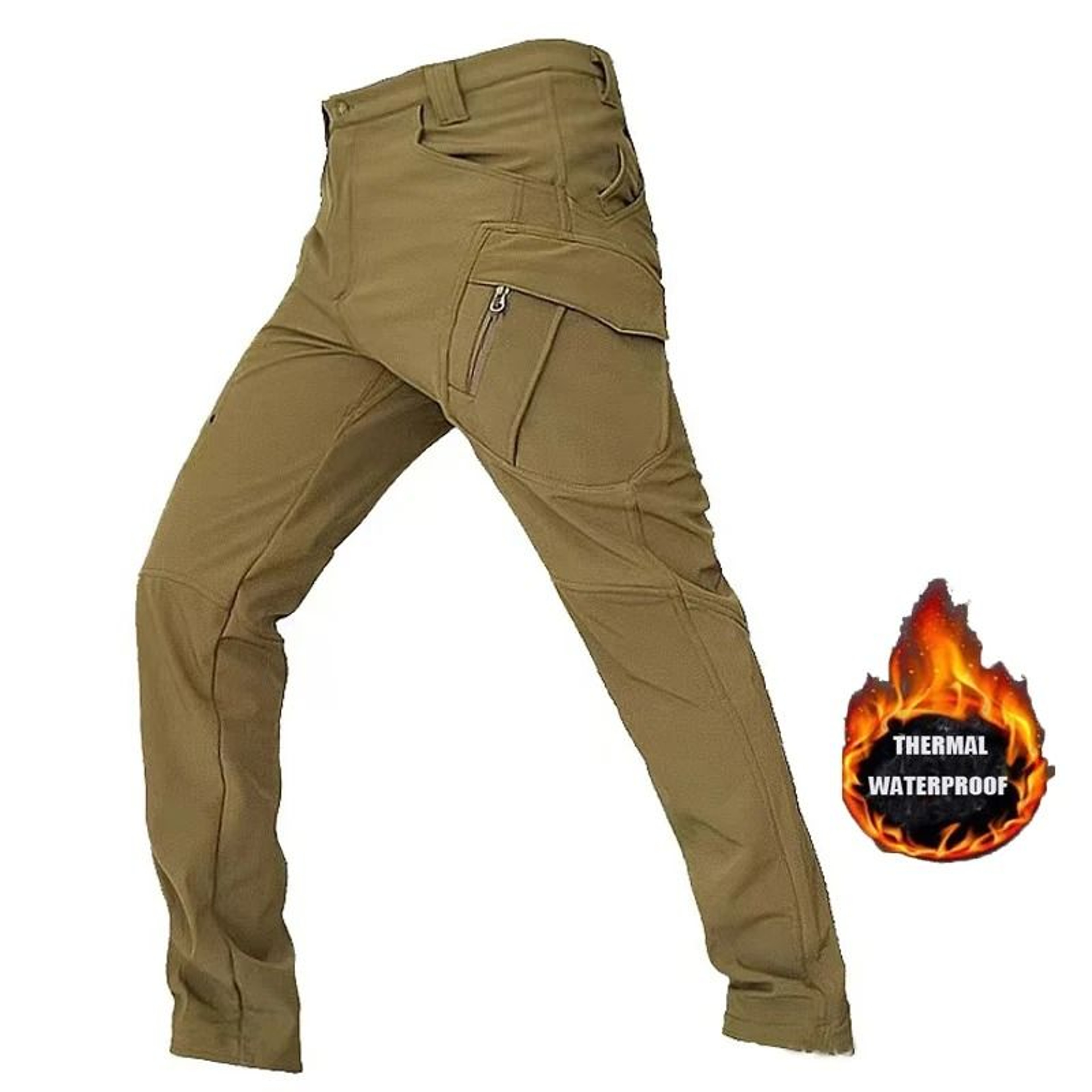 Mens Waterproof SoftShell Fleece Jacket And Pants For Hiking Camping Skiing 18