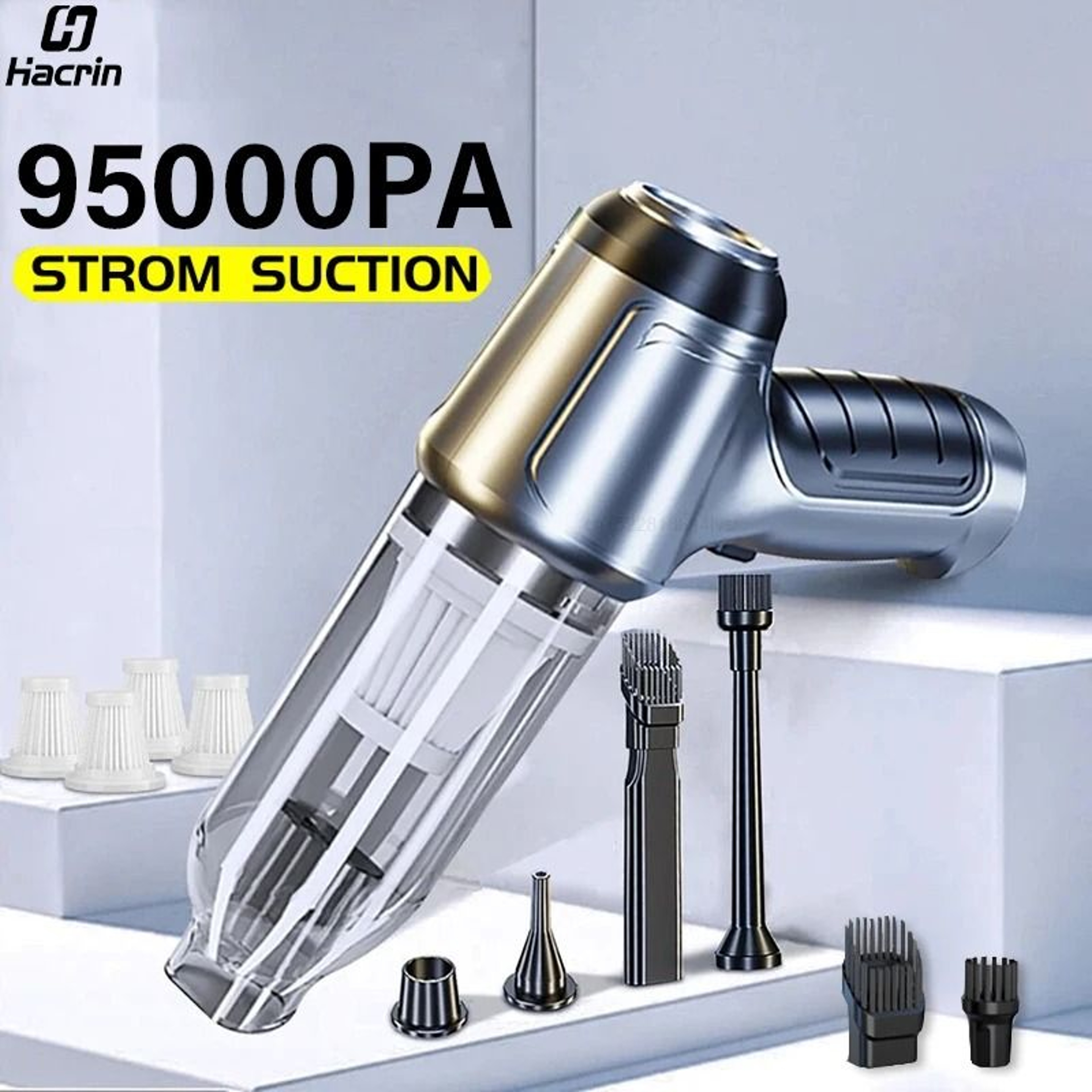 Portable Car Vacuum Cleaner Wireless 95000PA Strong Suction Handheld Vacuum And Blower 0