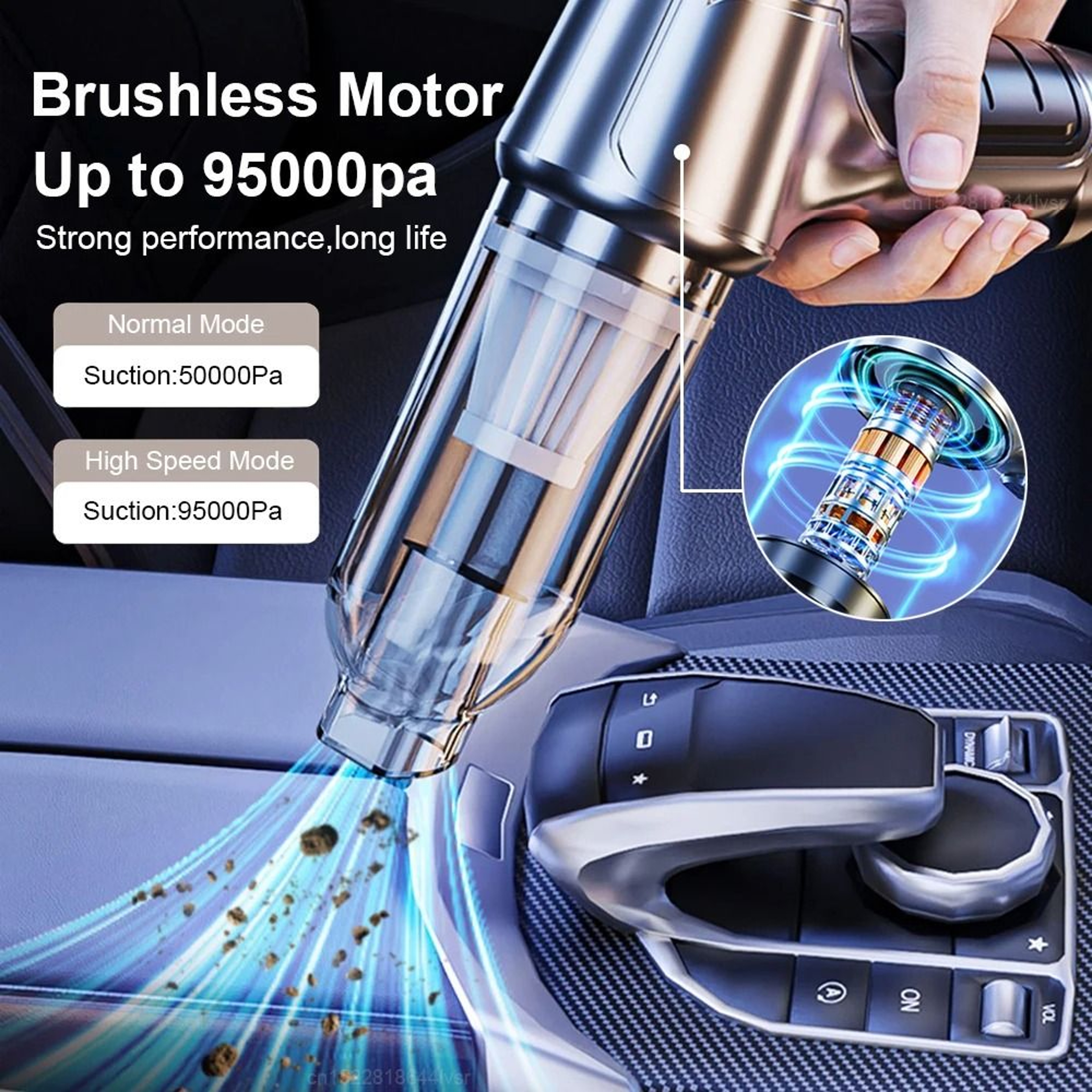 Portable Car Vacuum Cleaner Wireless 95000PA Strong Suction Handheld Vacuum And Blower 3