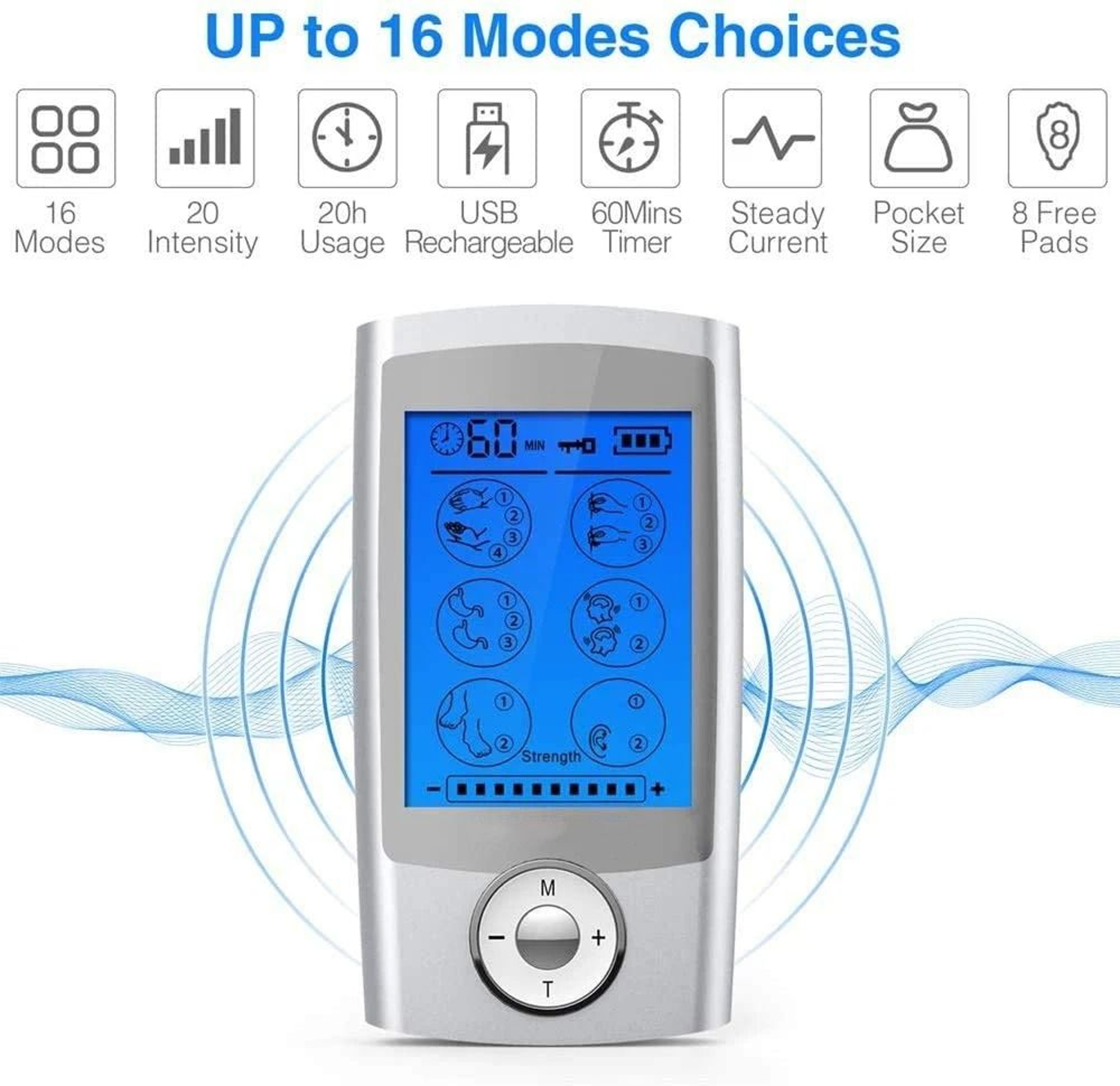 16 Modes Electric Muscle Stimulator TENS Therapy Massage Device 3
