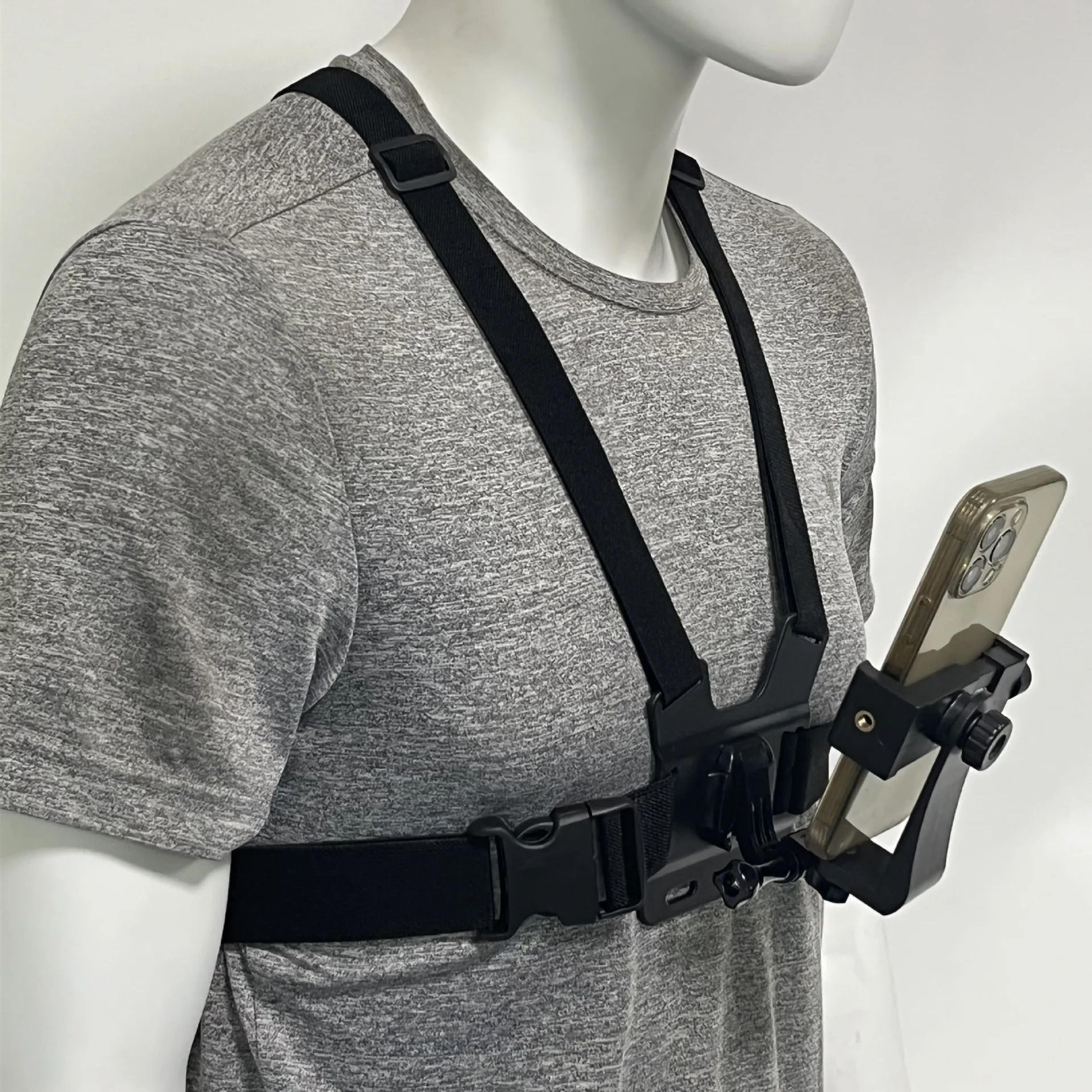Adjustable Phone Clip Holder With Chest Strap For Sports And Action Cameras 5