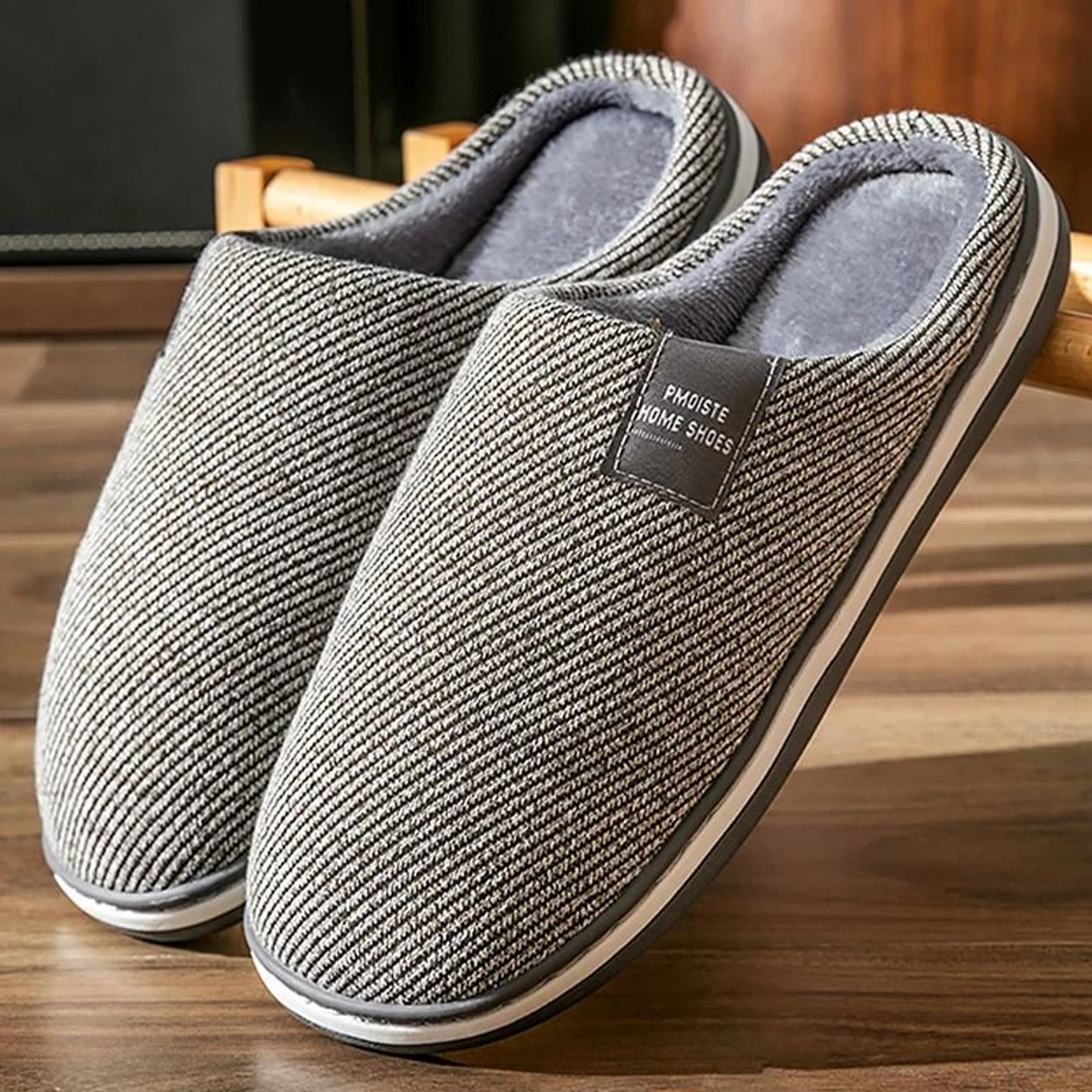 Men Winter Warm Cotton Slippers With Non Slip Sole 2