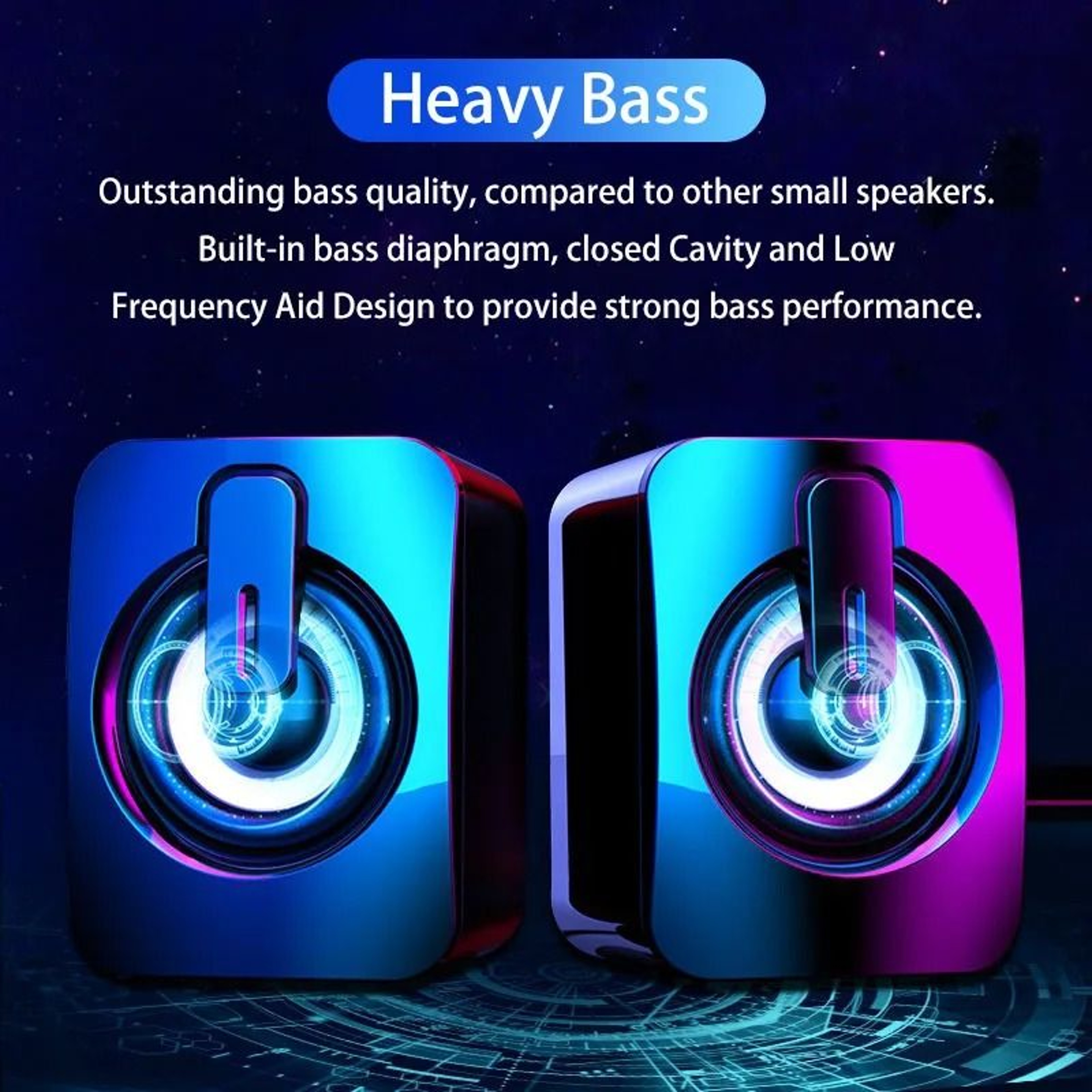 USB Wired Computer Speakers With HiFi Stereo Sound LED Light And Microphone 1