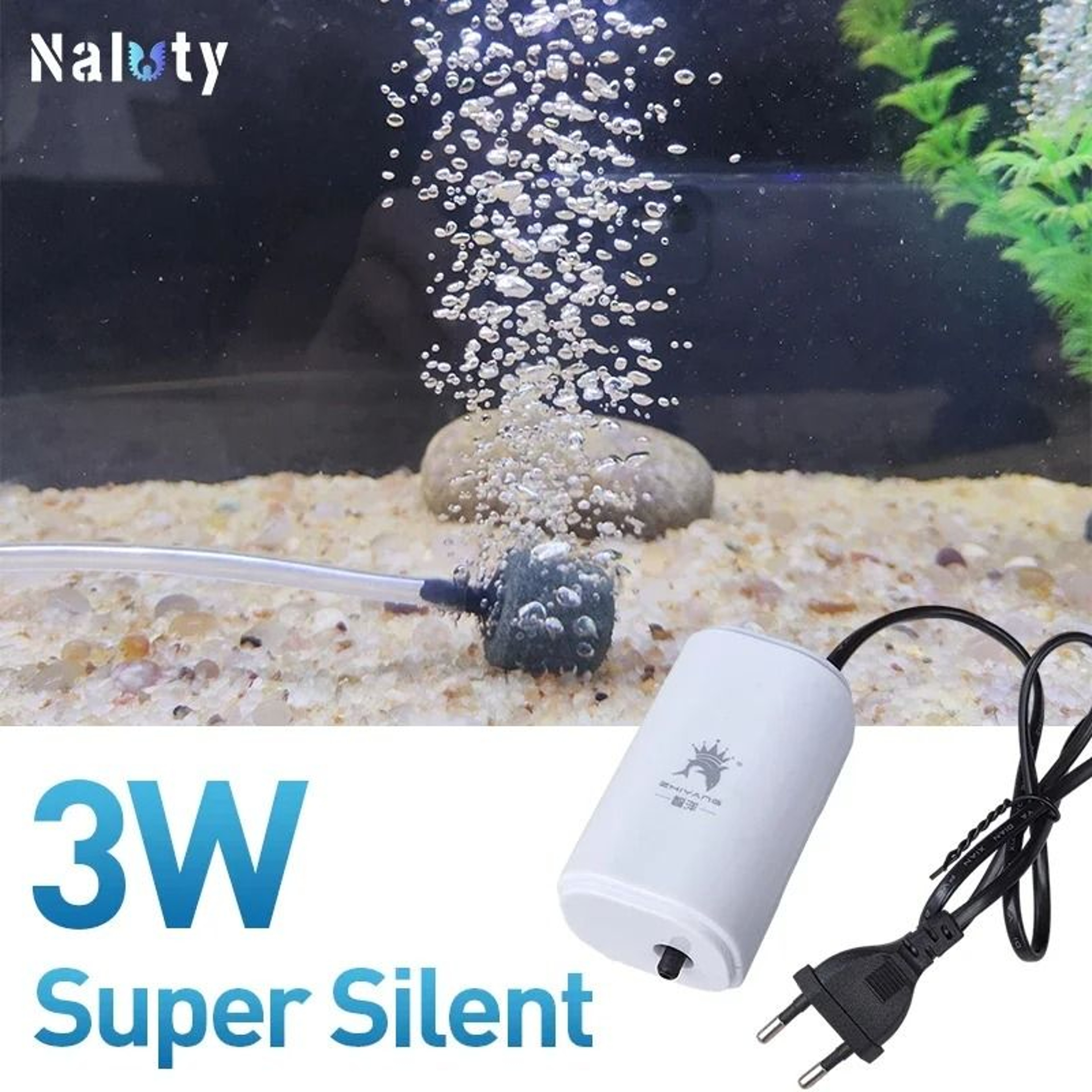Silent Aquarium Air Pump For Fish Tank Oxygenation 0