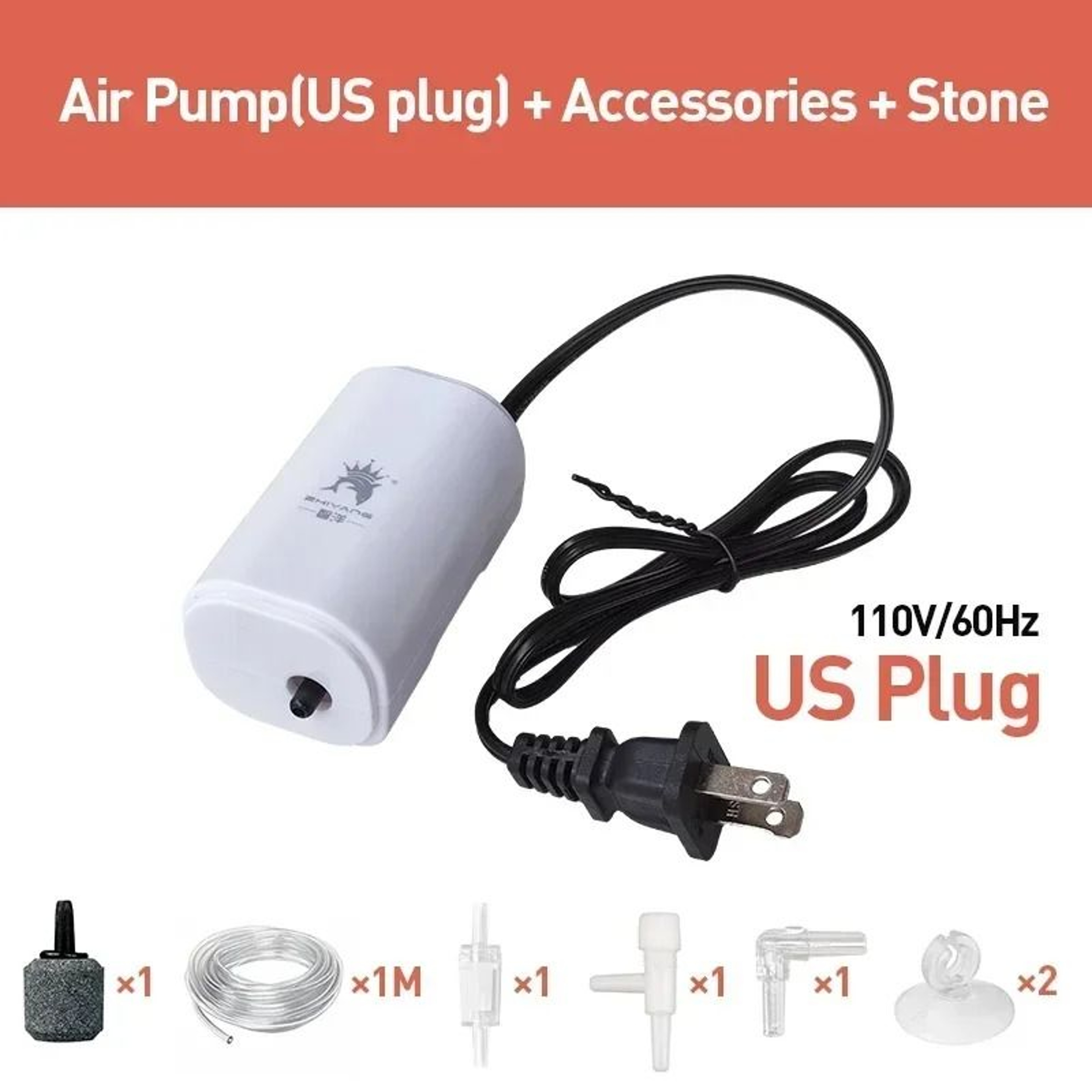 Silent Aquarium Air Pump For Fish Tank Oxygenation 12