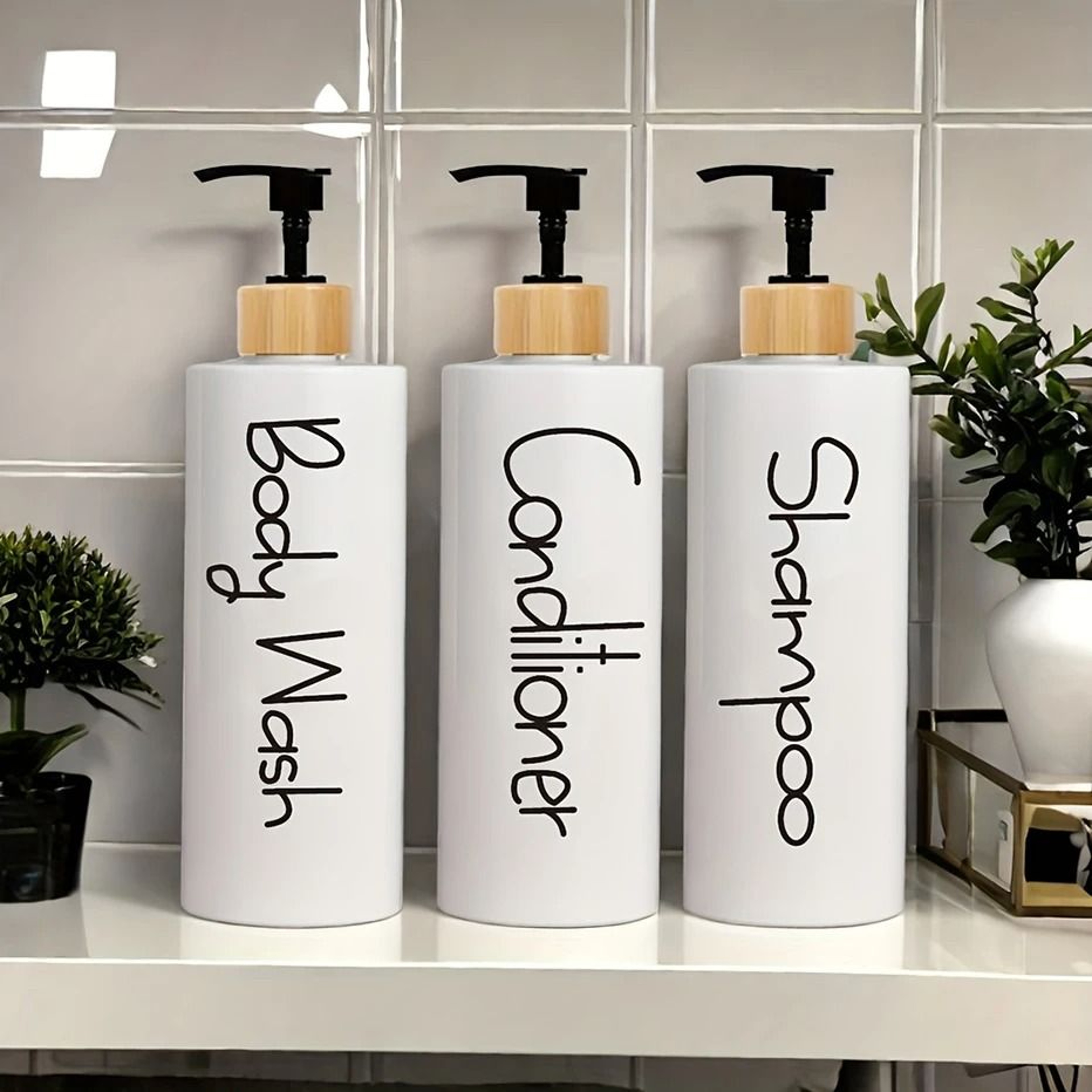 3PCS 500ml Refillable Soap Dispenser Bottles For Bathroom Shampoo And Shower Gel Pump Containers 0