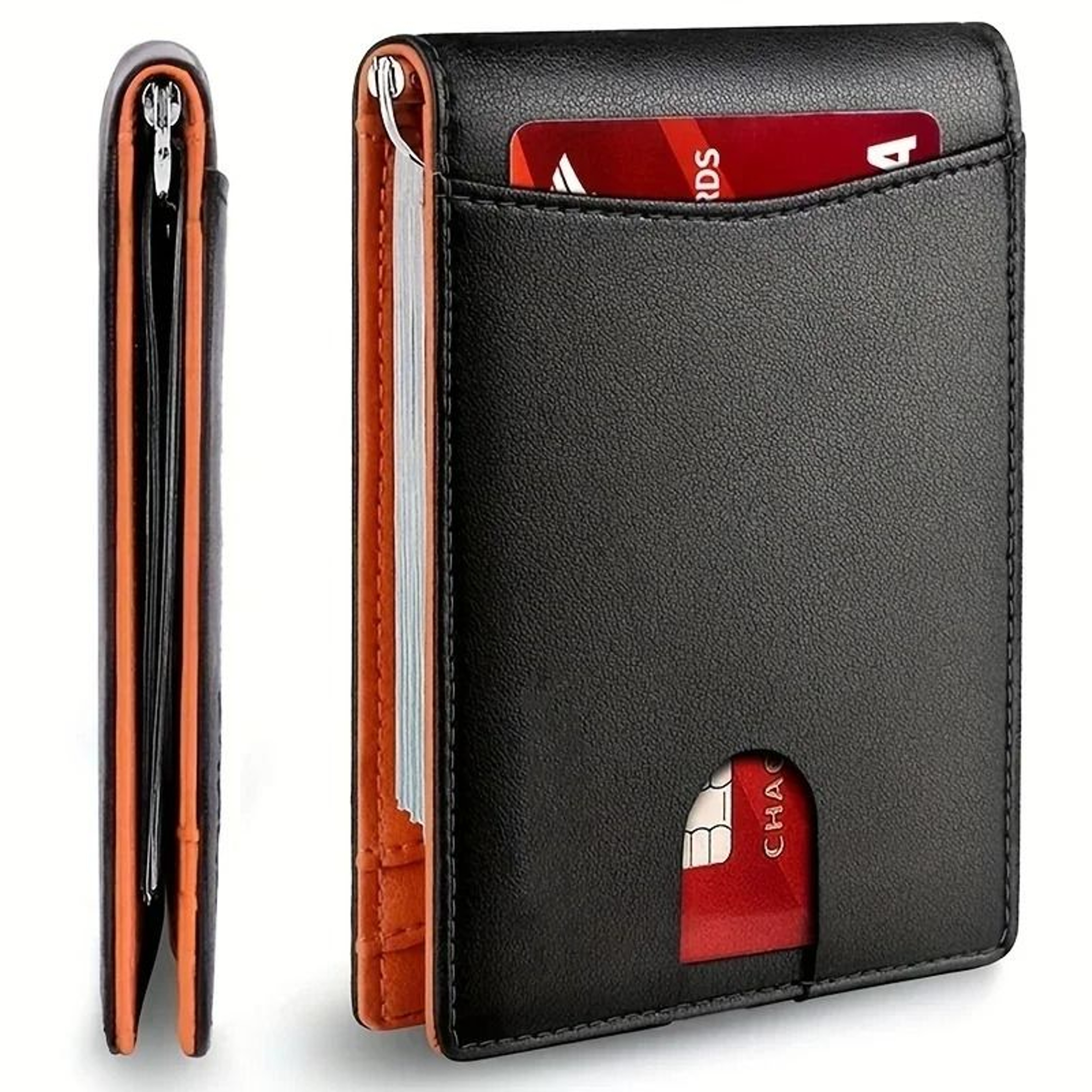 Synthetic Leather Slim Smart Wallet For Men Credit Card Holder Money Clip 0
