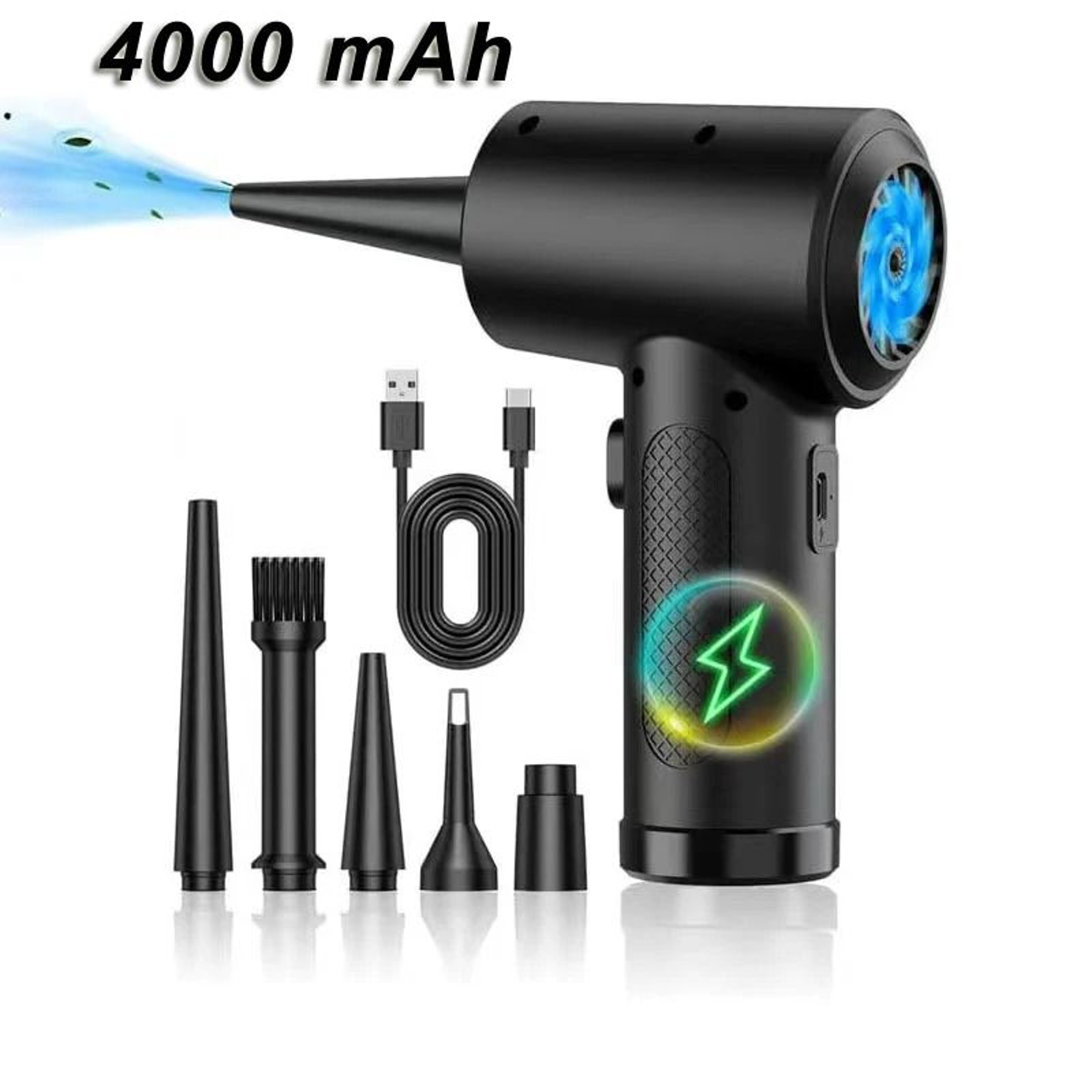 Portable Air Duster Cordless Compressed Air Blower With LED Light For Computer And Keyboard Cleani 6