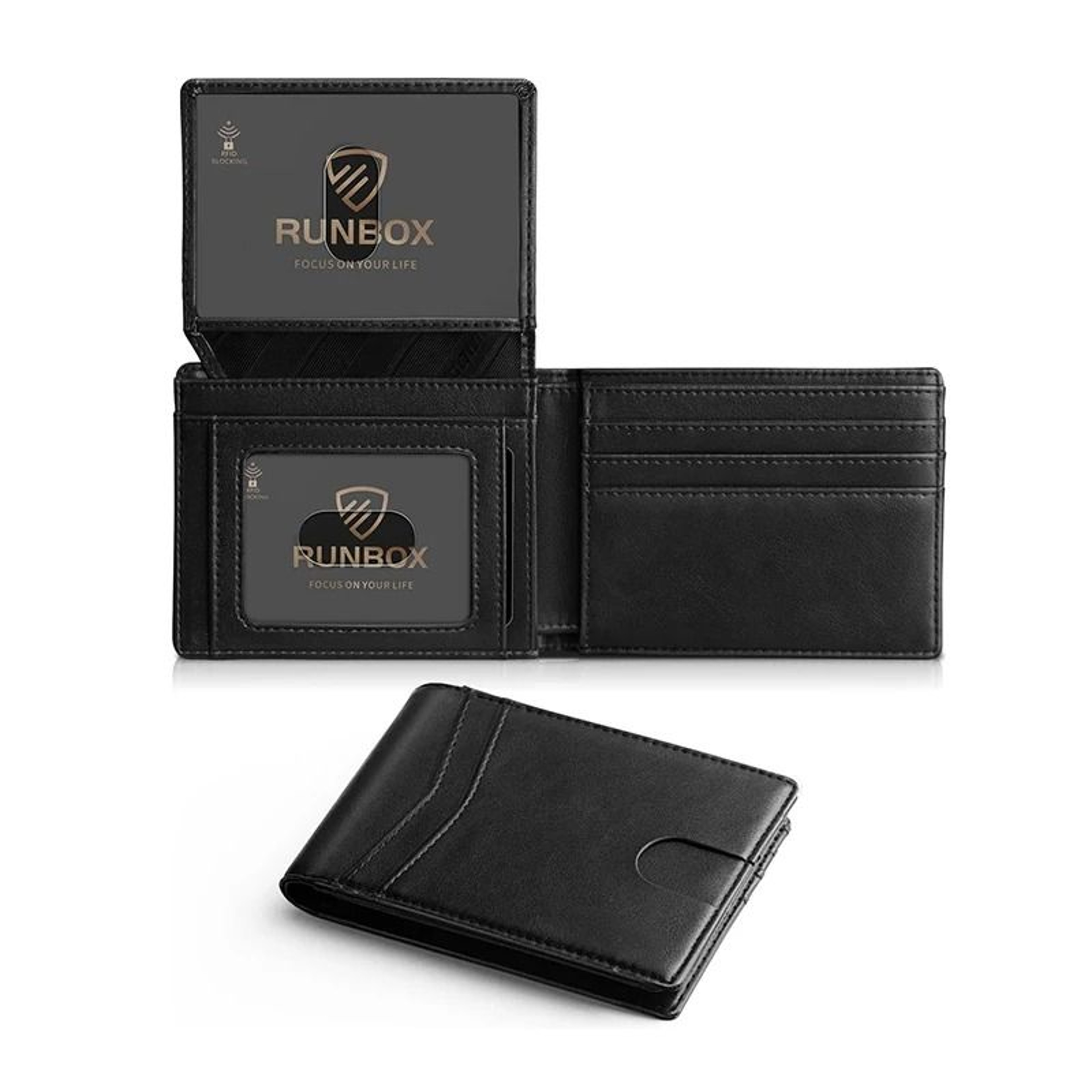 Mens Ultra Thin Rfid Leather Wallet With ID Window And Multi Card Slots 6