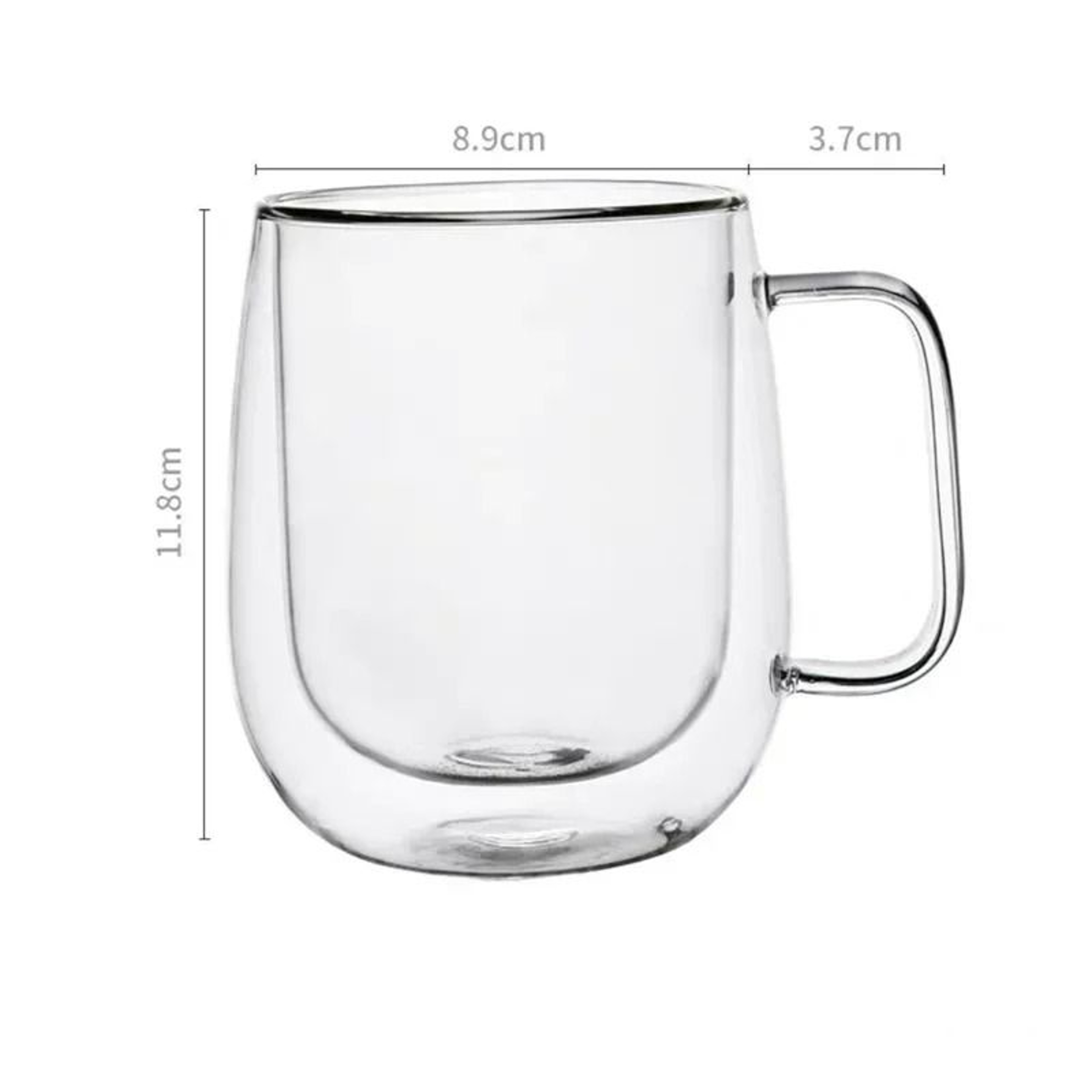 Heat Resistant Double Wall Glass Coffee Mug With Handle 9