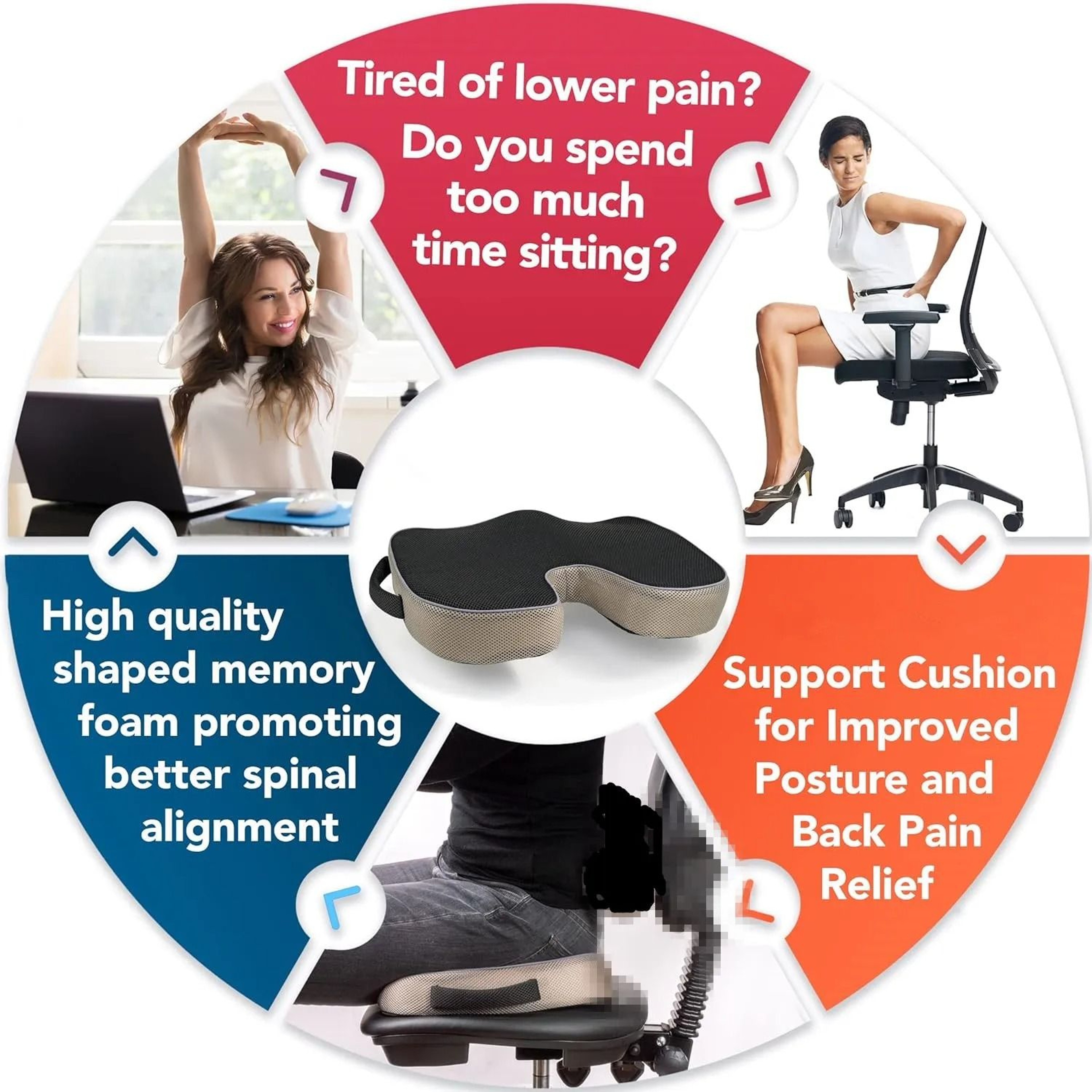 Orthopedic Memory Foam Cushion For Pain Relief 1