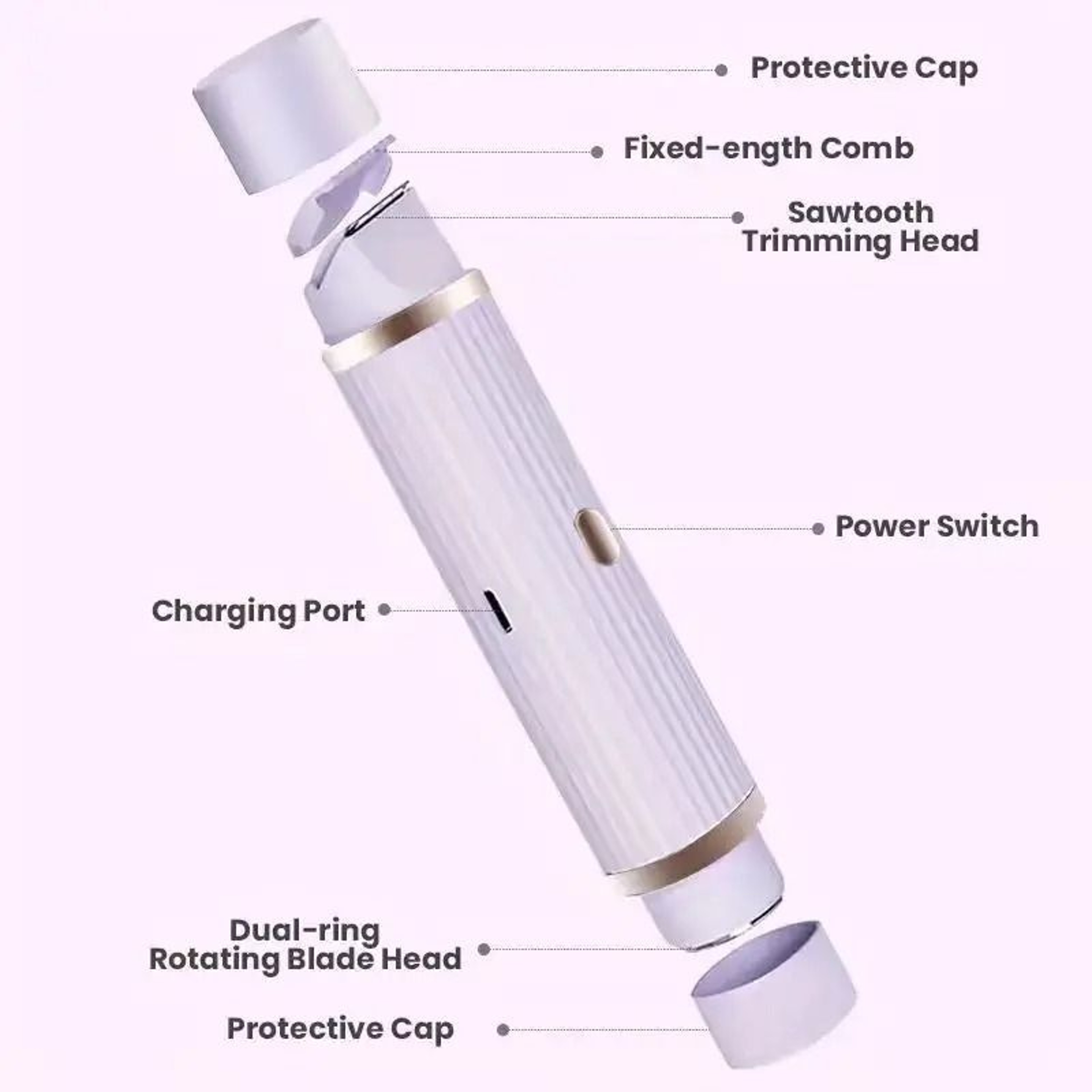 Two In One Womens Electric Shaver Portable Wet Dry 4