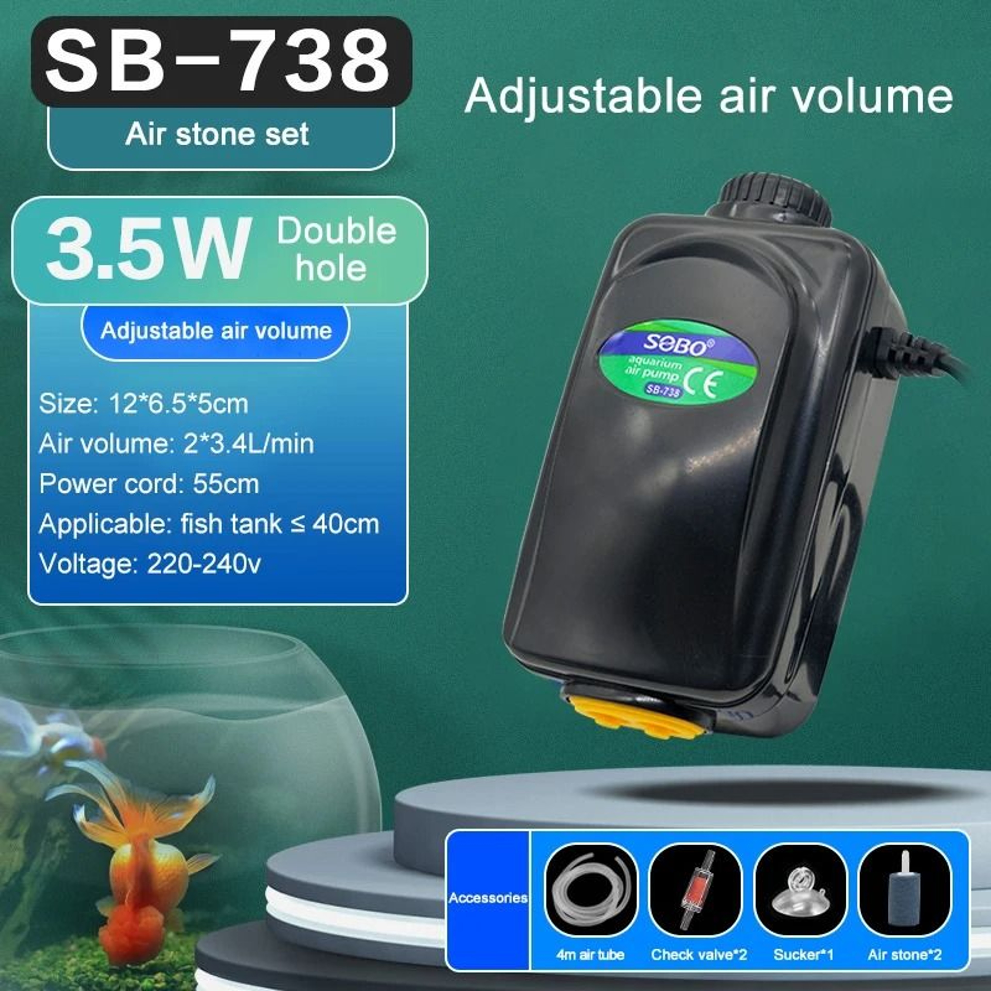 Silent Aquarium Air Pump With Adjustable Air Volume 9