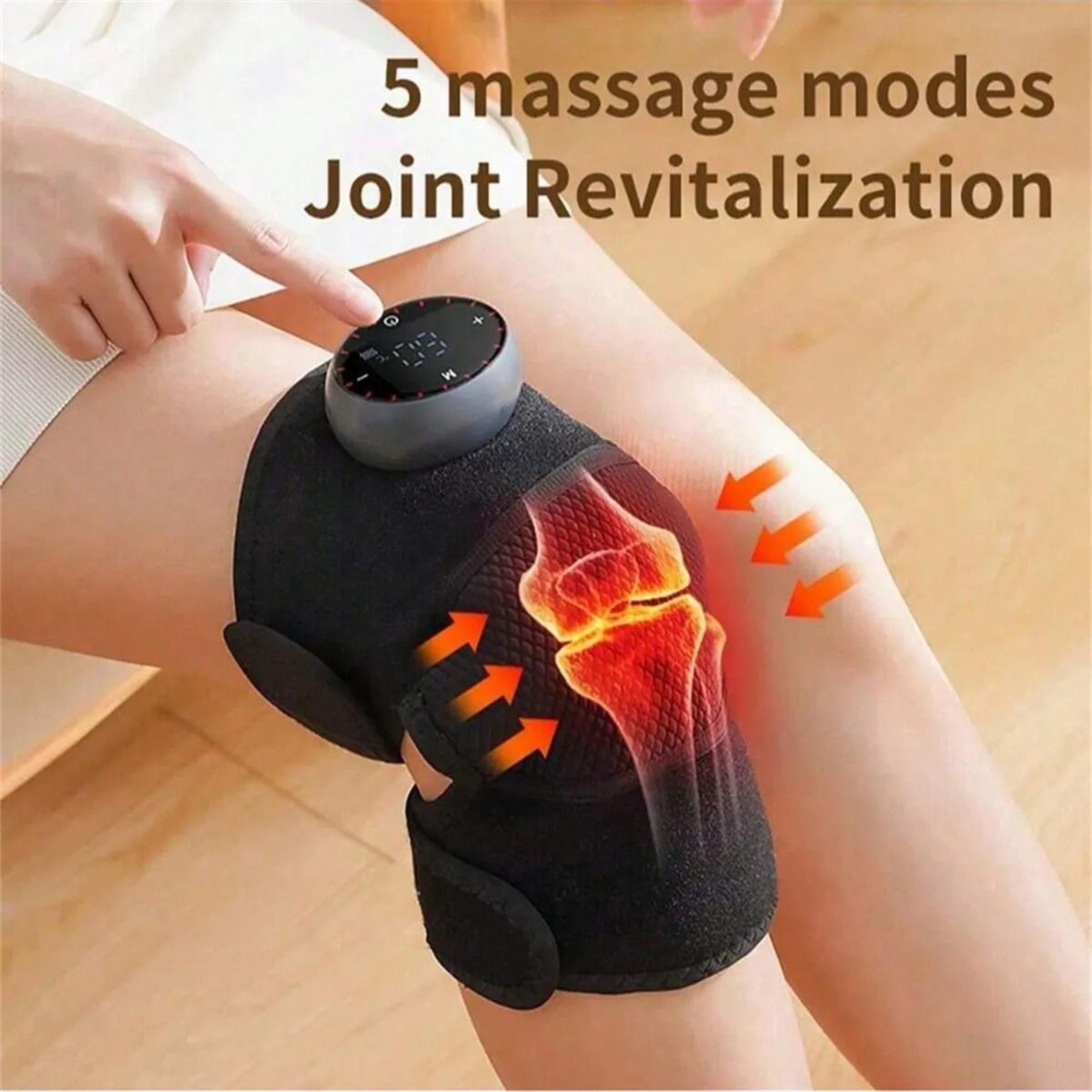 Rechargeable Heated Knee Massager With Adjustable Heating And Vibration Therapy 7