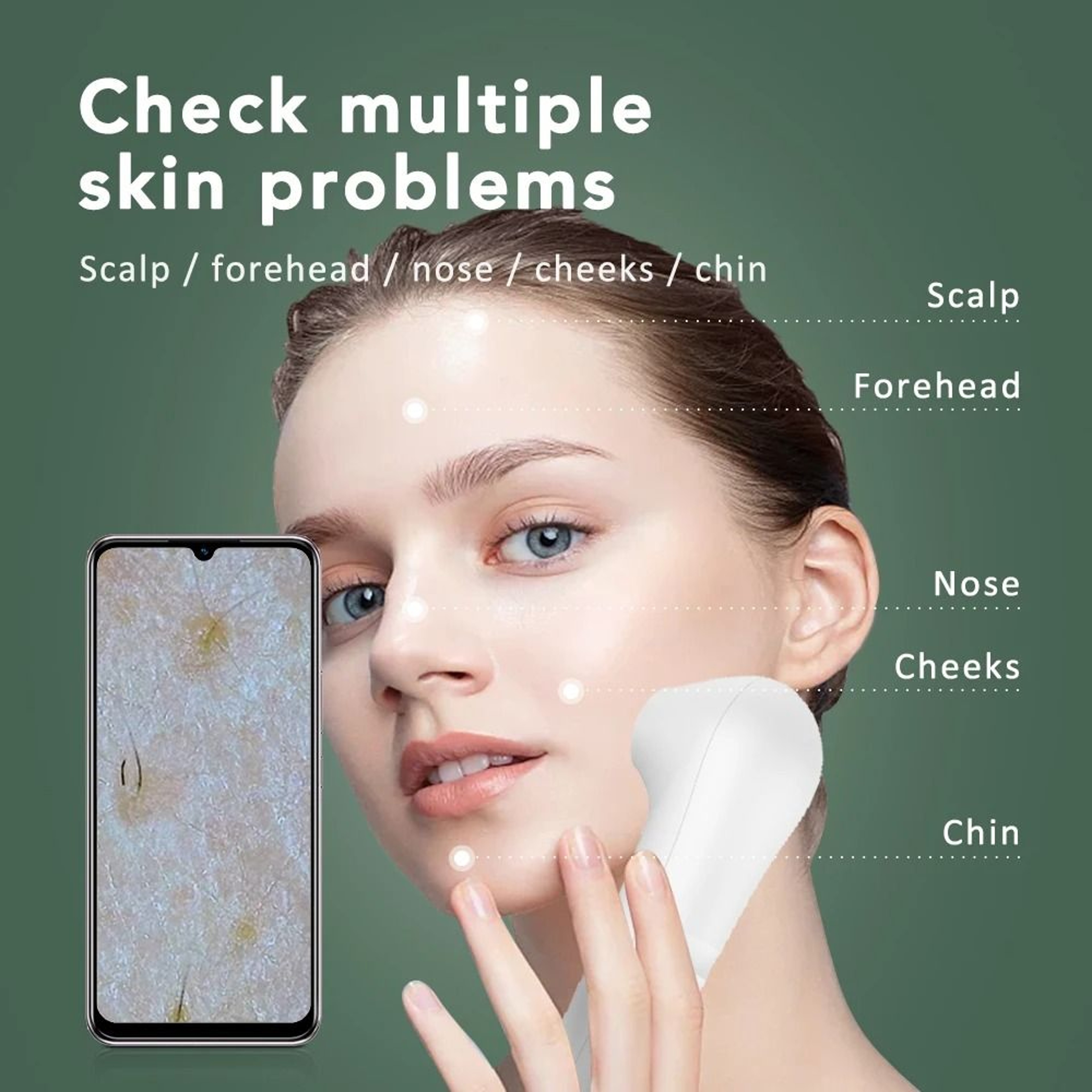 Multifunctional Scalp And Skin Hair Follicle Detector With HD Visual Analyzer And PhoneTablet Conne 3