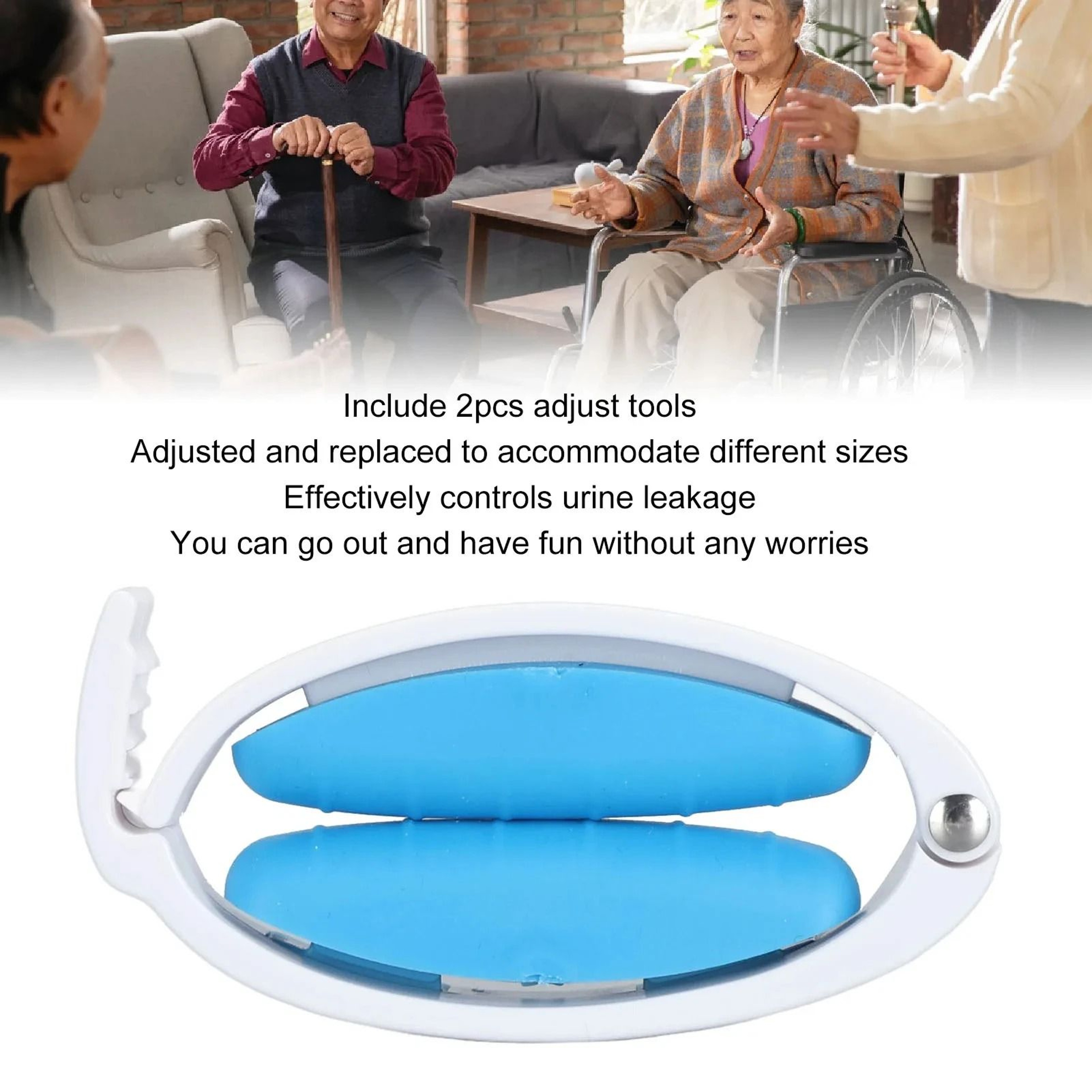 Adjustable Silicone Male Incontinence Clamp With Cushioned Pads For Leak Protection 0