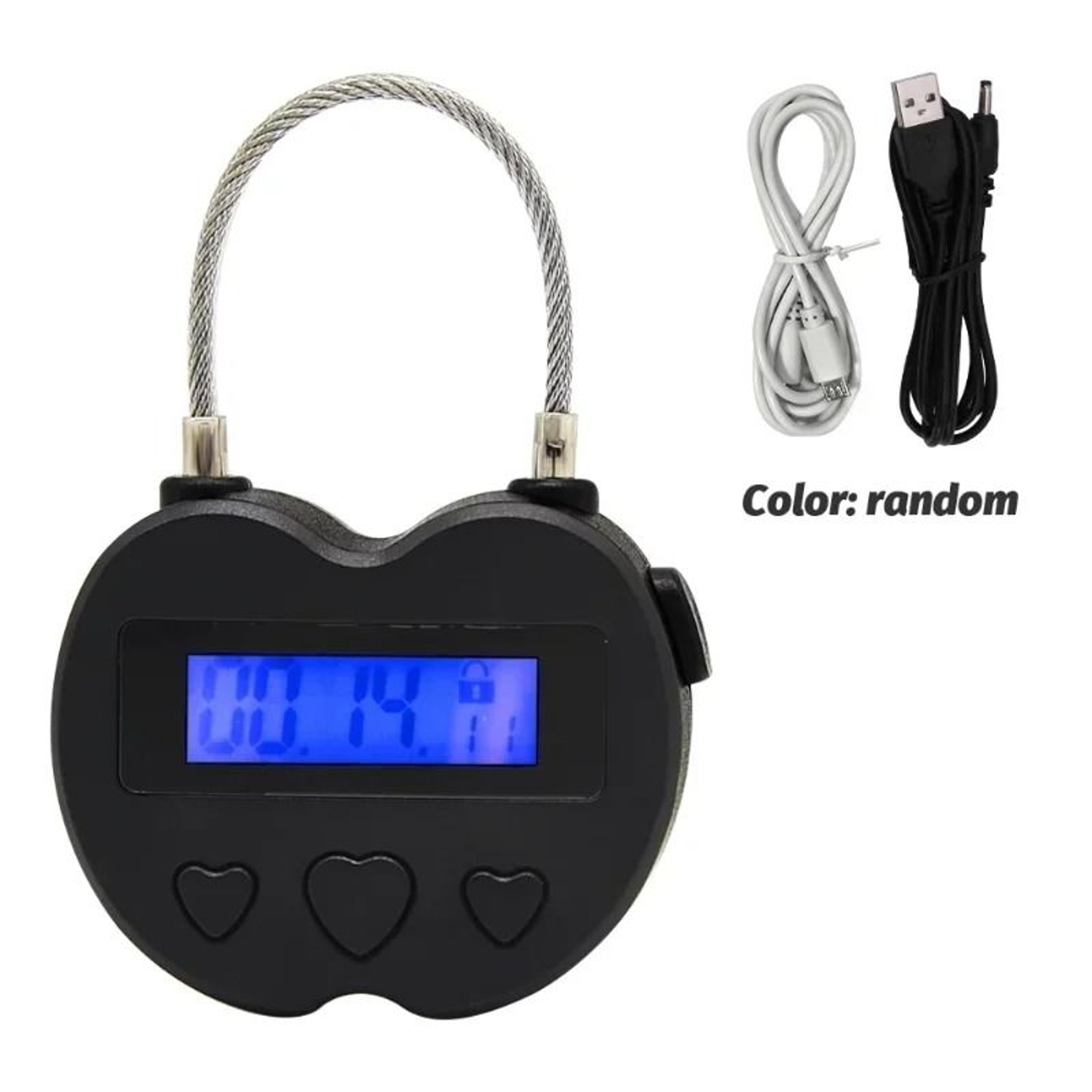Multifunctional LCD Display Time Lock Waterproof USB Rechargeable Smart Timer Padlock For Travel An 1