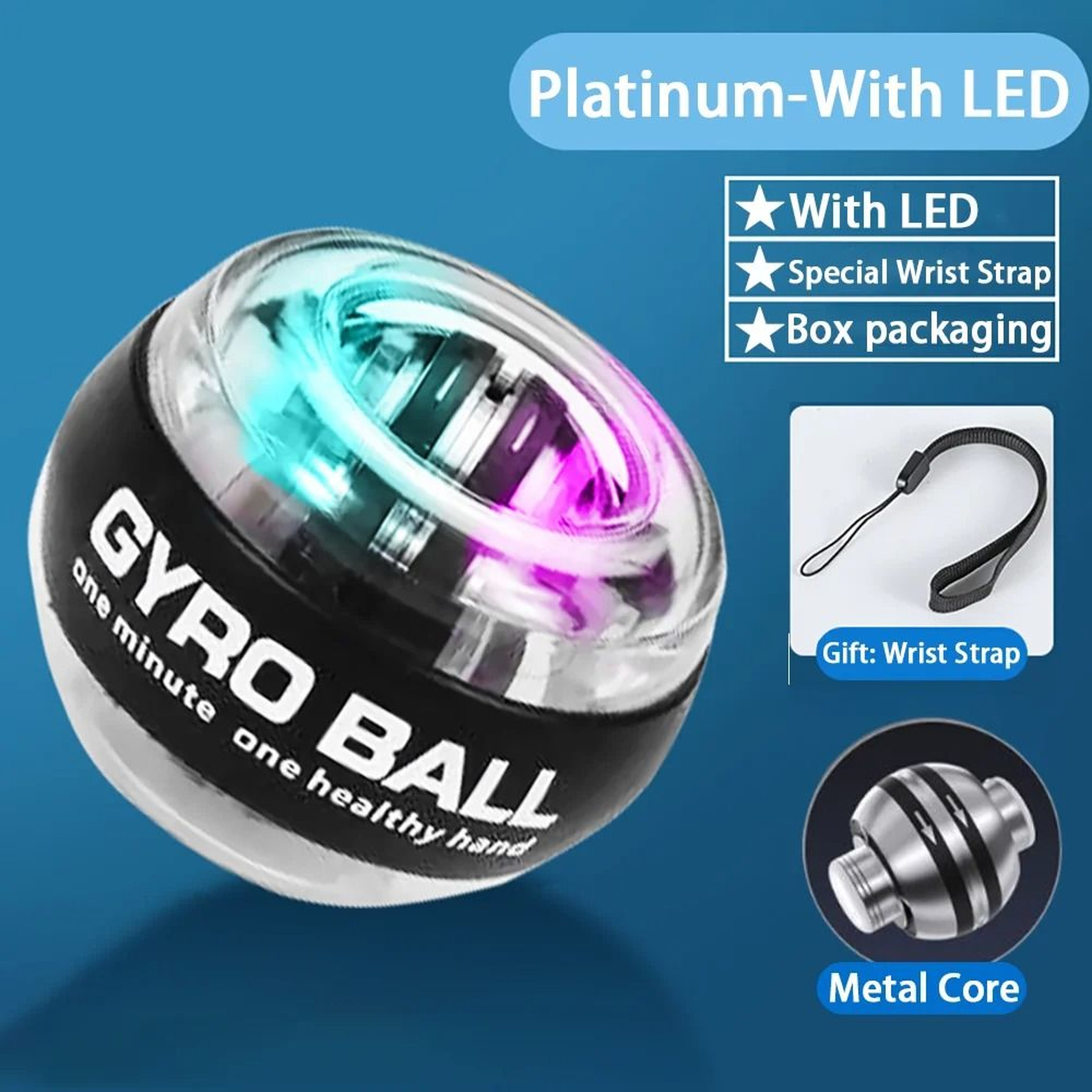 LED Powerball Wrist Trainer Gyro SelfStarting Strengthener For Forearm And Muscle Training 7