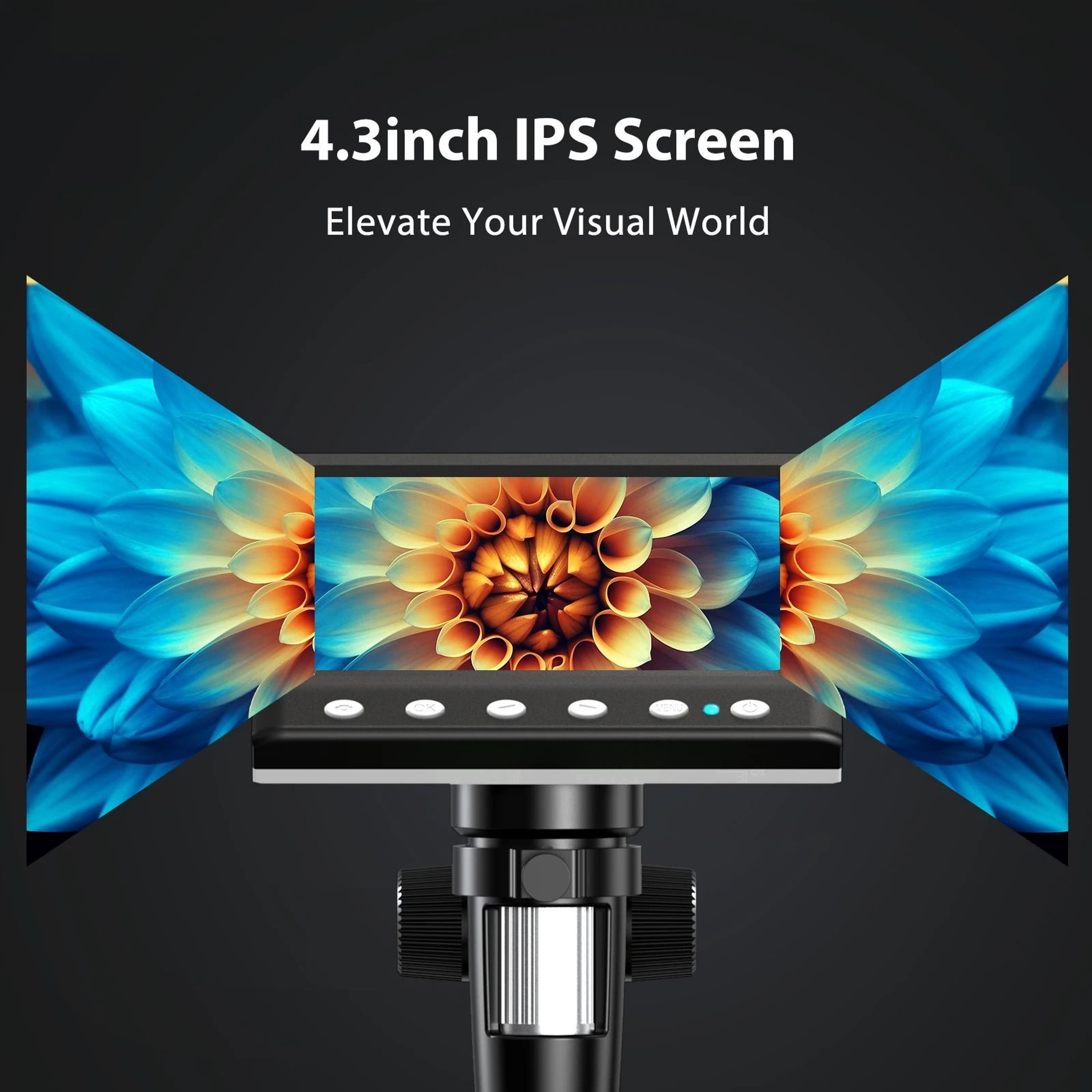 Digital Microscope 1000X With 43 Inch LCD Screen And 1080P Video Recording For Coins Soldering And  2