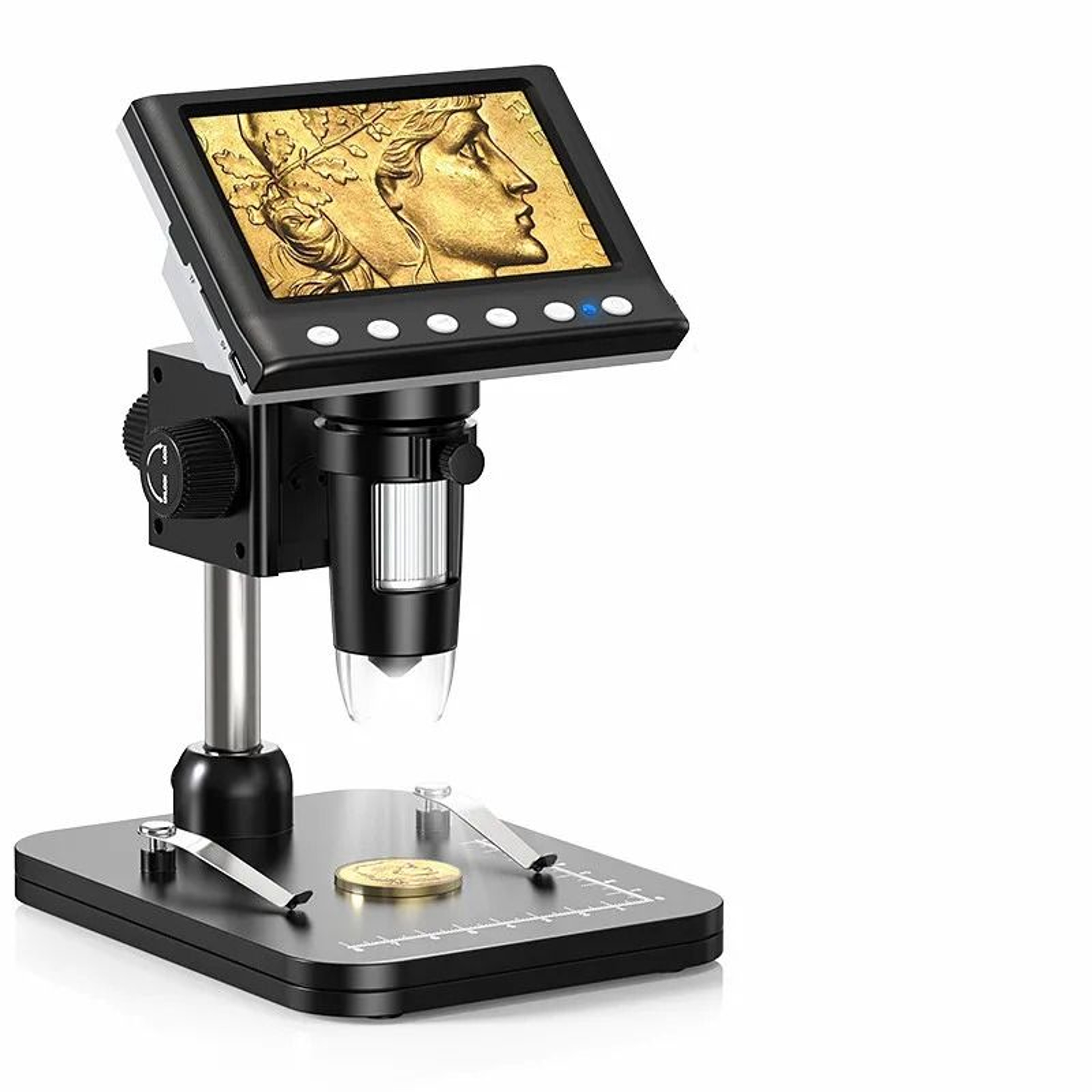 Digital Microscope 1000X With 43 Inch LCD Screen And 1080P Video Recording For Coins Soldering And  7