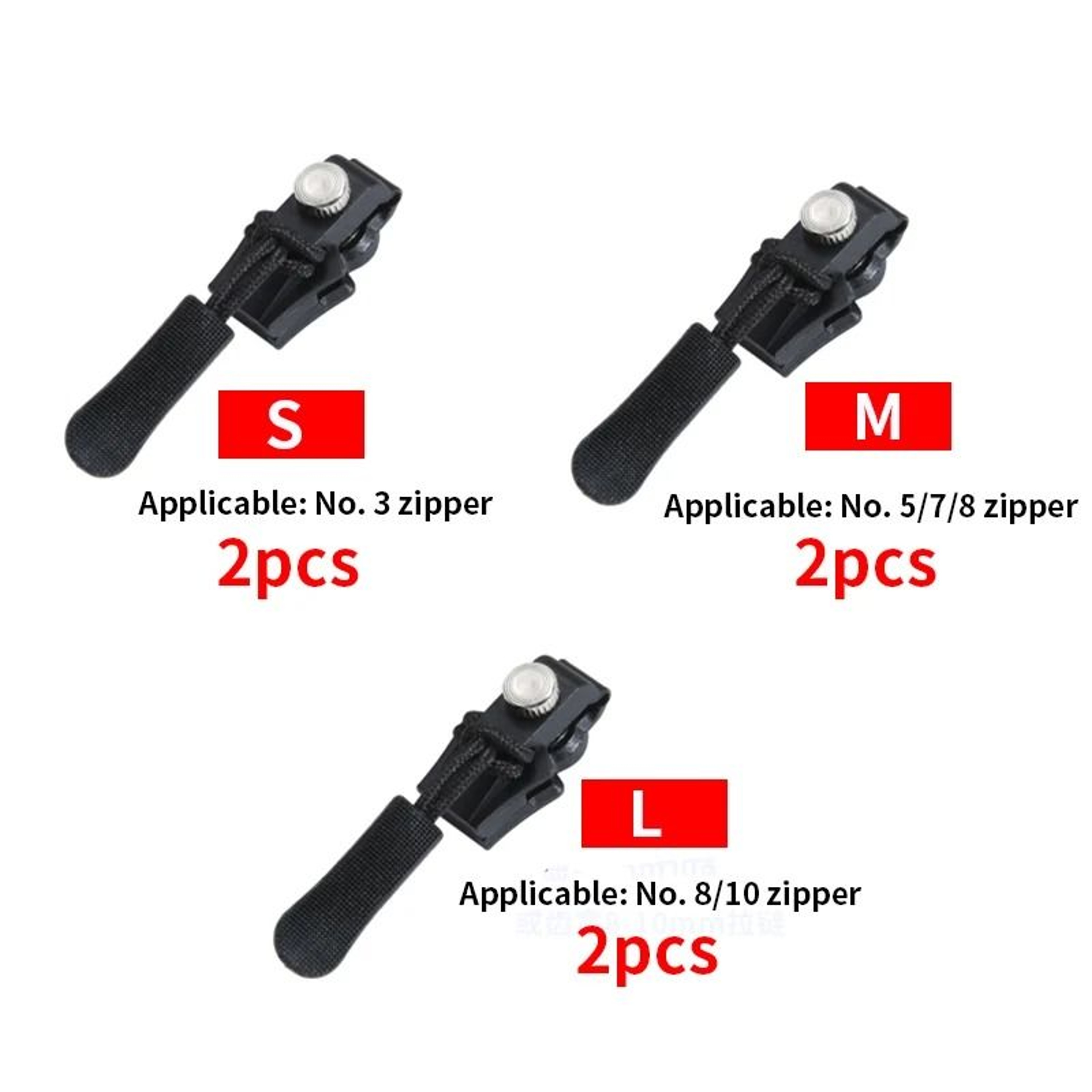 Universal Zipper Repair Kit Quick Replacement Sliders For Bags Jackets And Clothes 9
