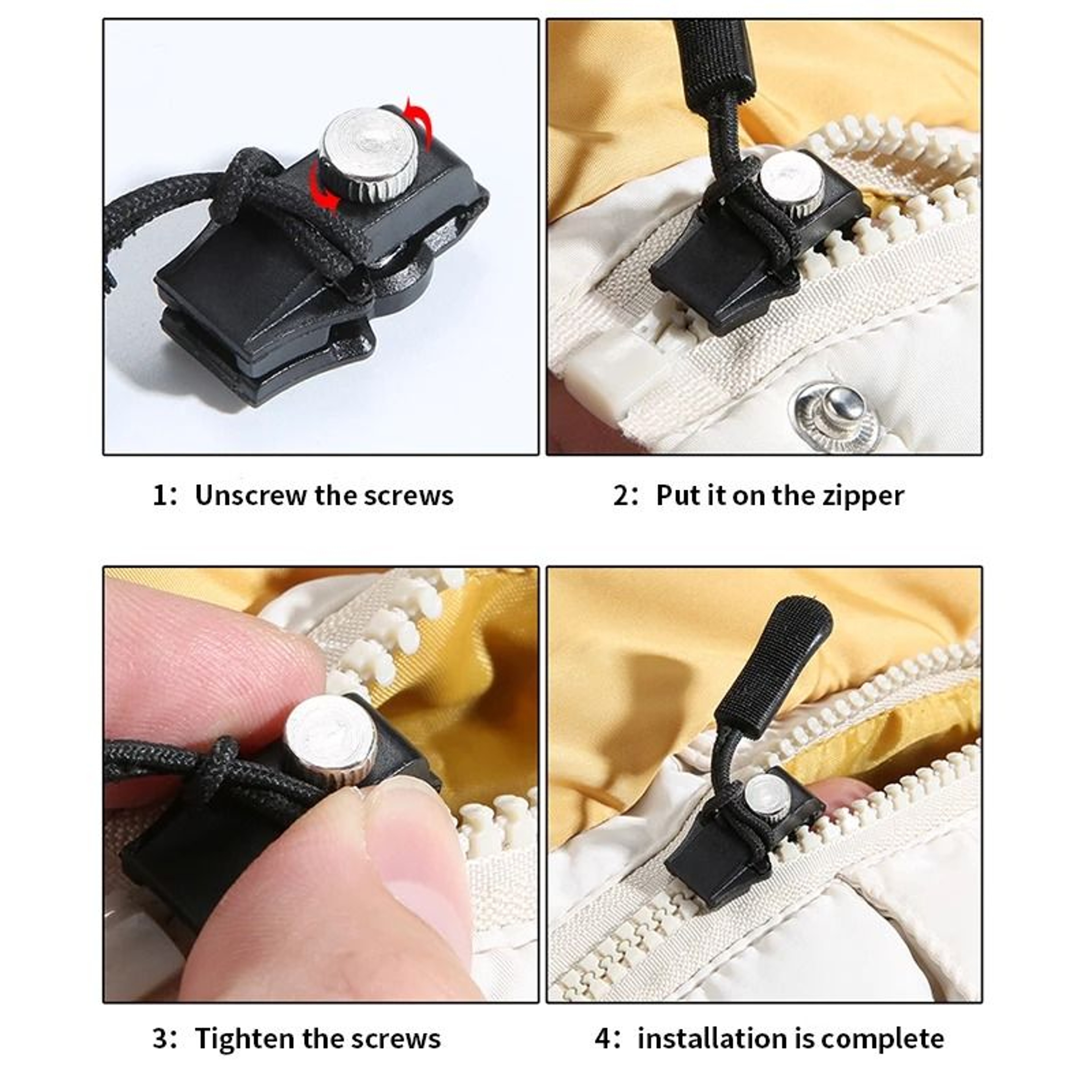 Universal Zipper Repair Kit Quick Replacement Sliders For Bags Jackets And Clothes 6