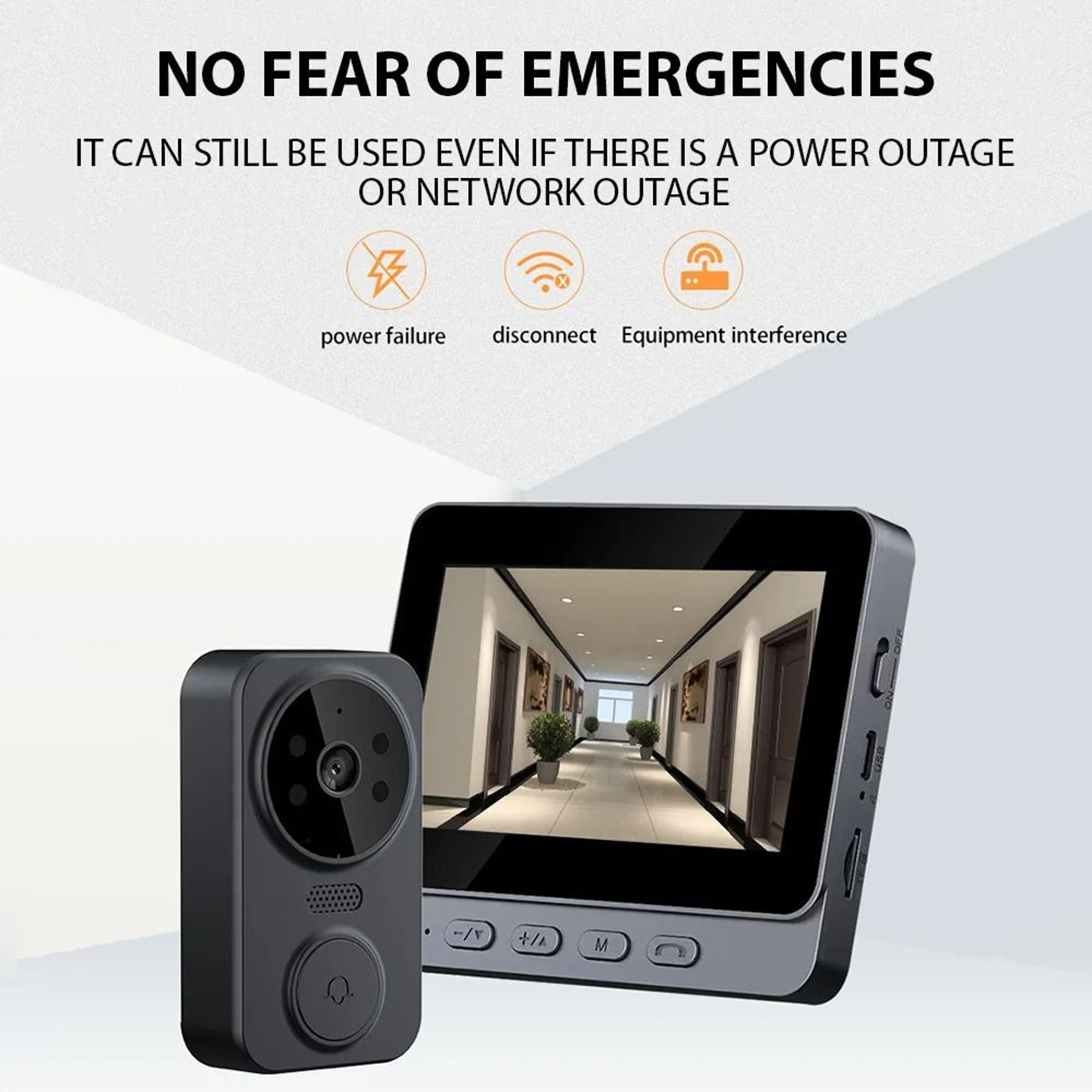 Wireless Visual Intercom Doorbell With 43 Inch IPS Screen  Smart HD Video Monitoring And TwoWay Int 1