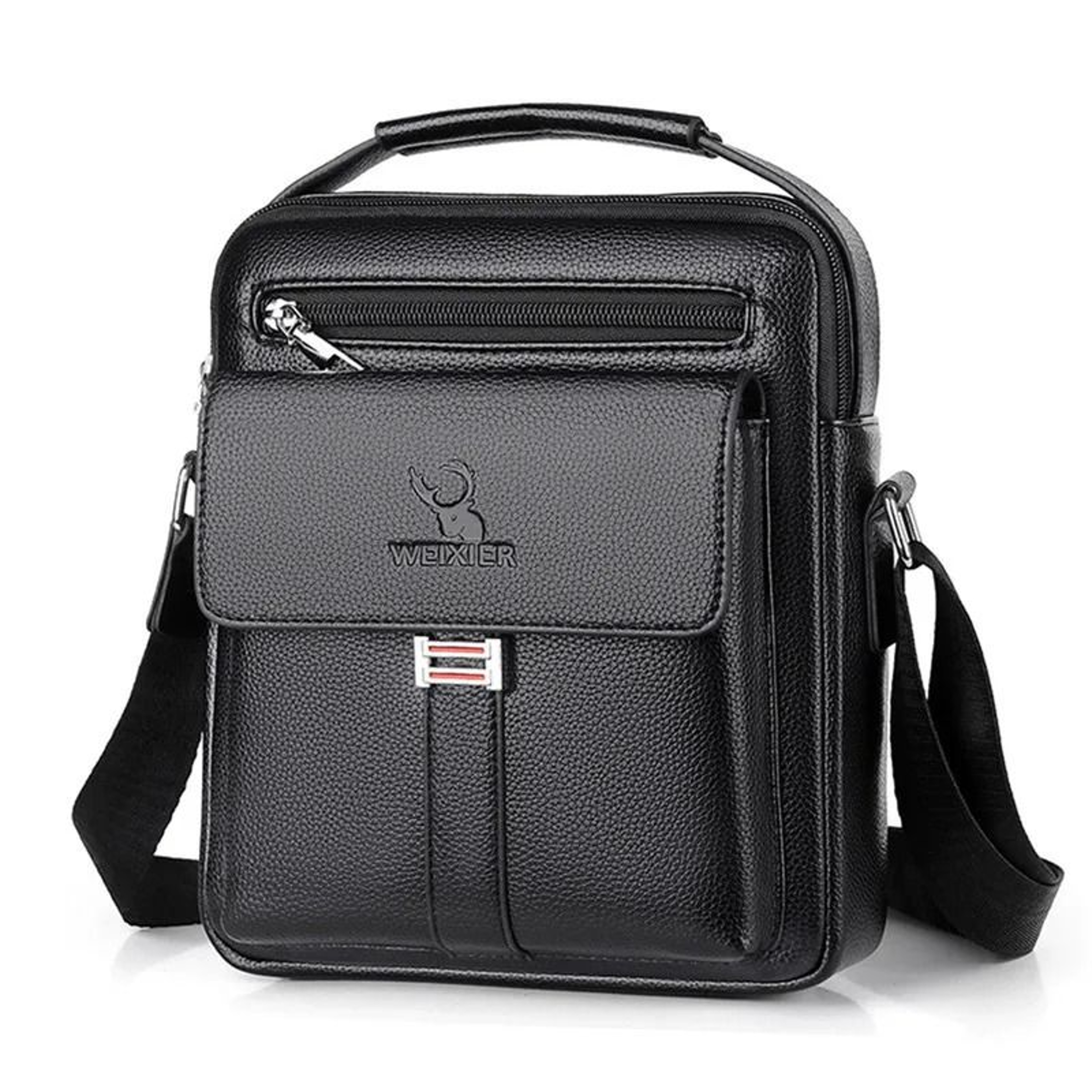 Men Crossbody Shoulder Bag Waterproof PU Leather Messenger Tote With Large Capacity 8