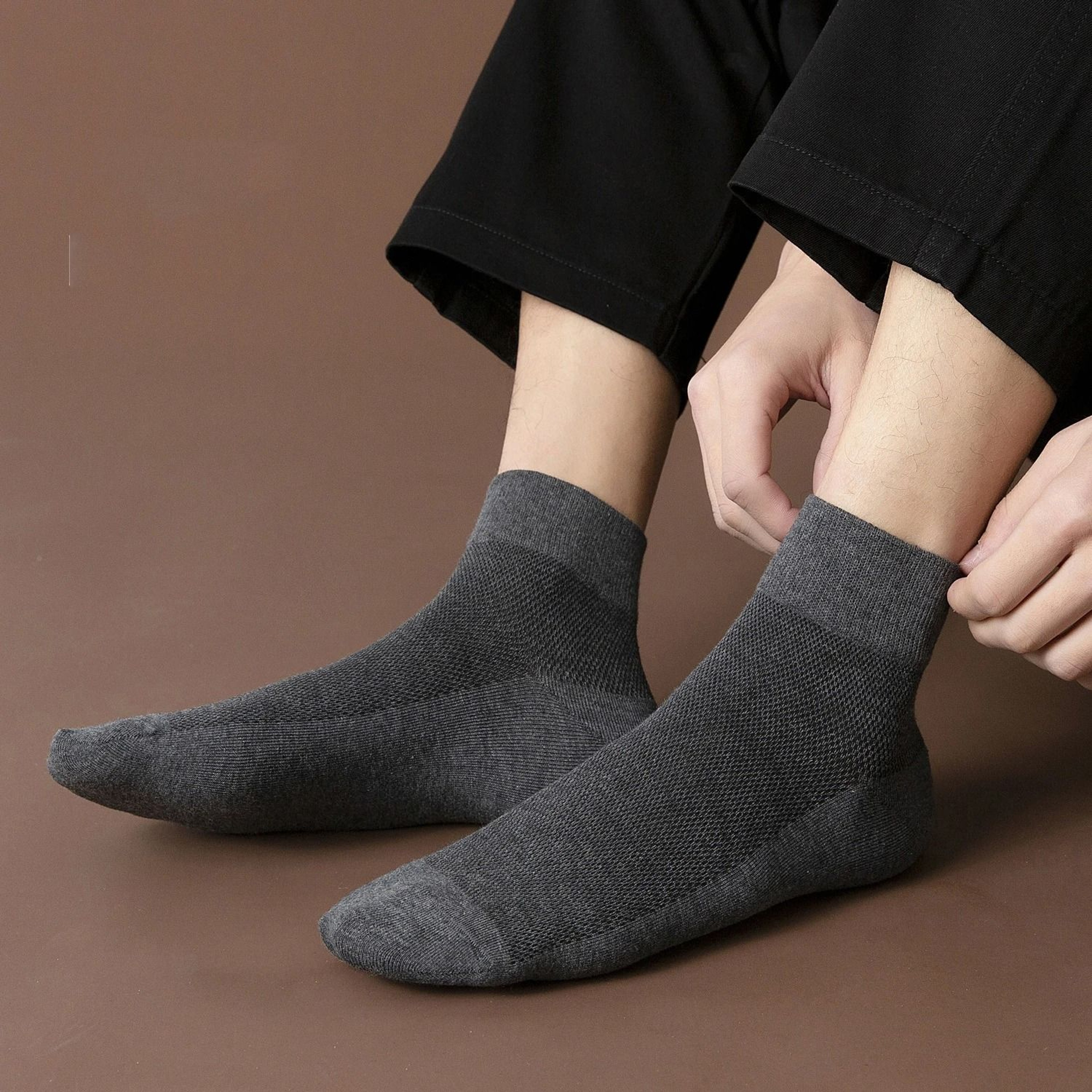 Mens Cotton Socks Pack Soft Breathable Business Dress Socks 2