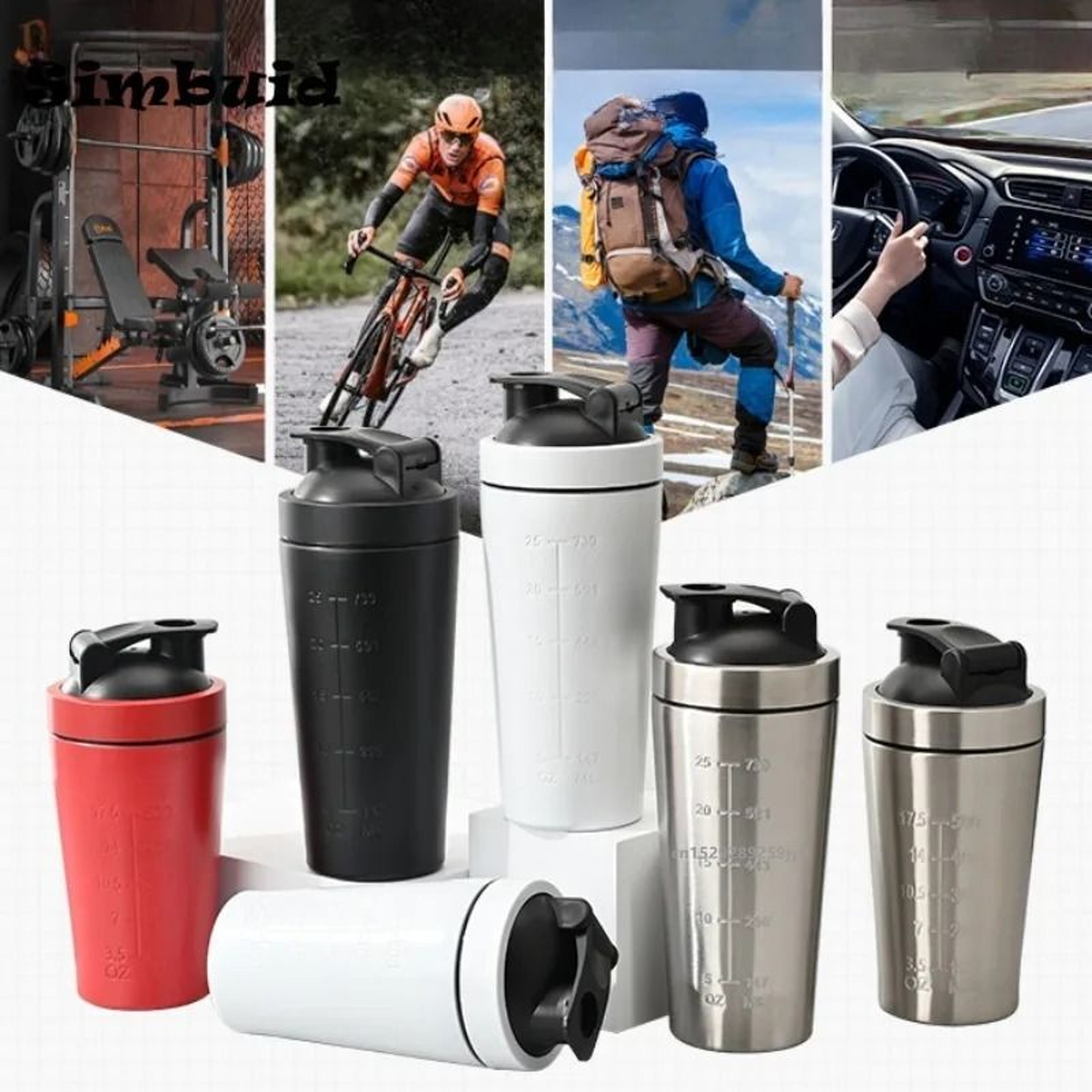 Stainless Steel Protein Shaker Bottle With Mixing Ball Leak Proof Gym Water Bottle 5