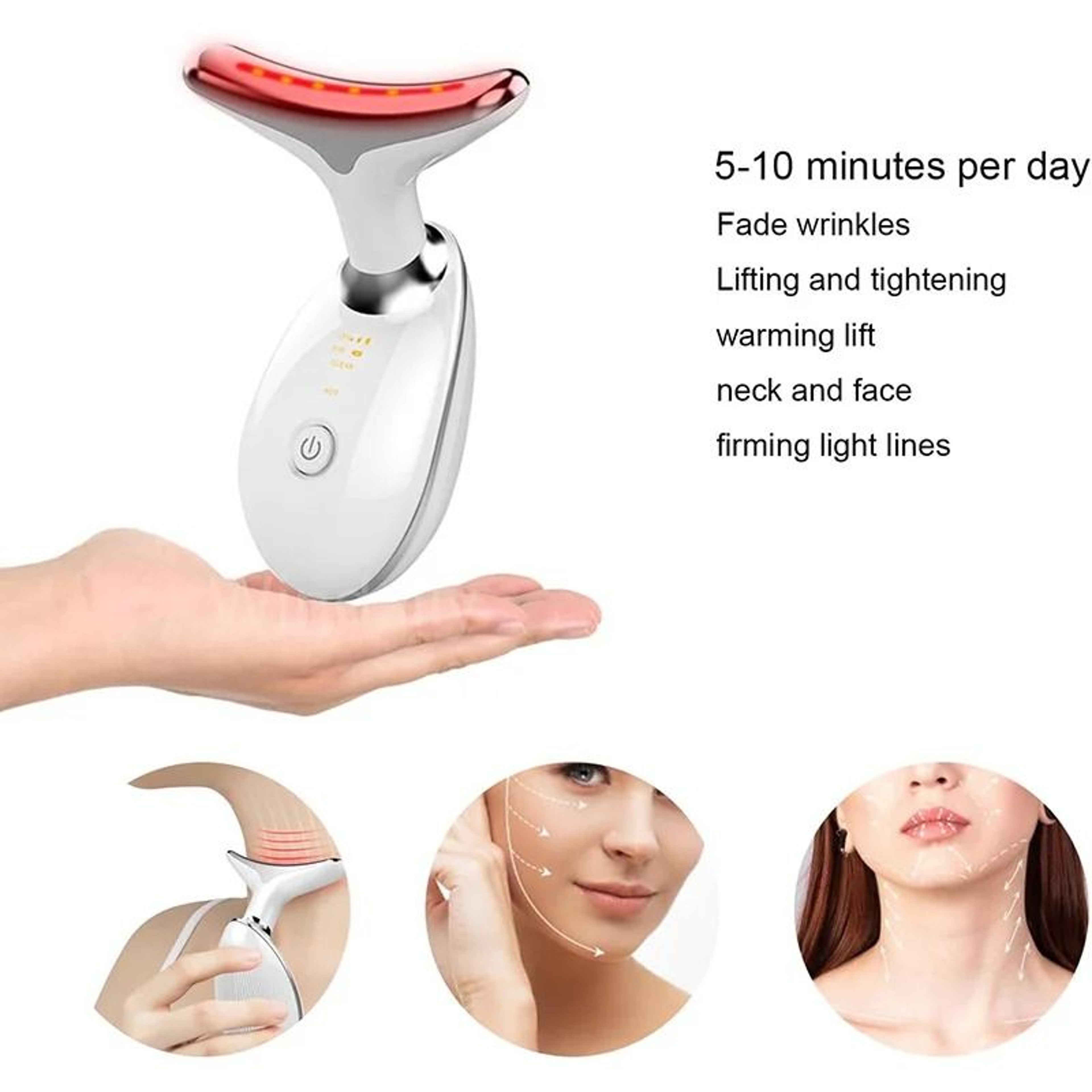 Face Lift Neck Beauty Device With 7 Light Therapy Modes And EMS Microcurrent Massage 6