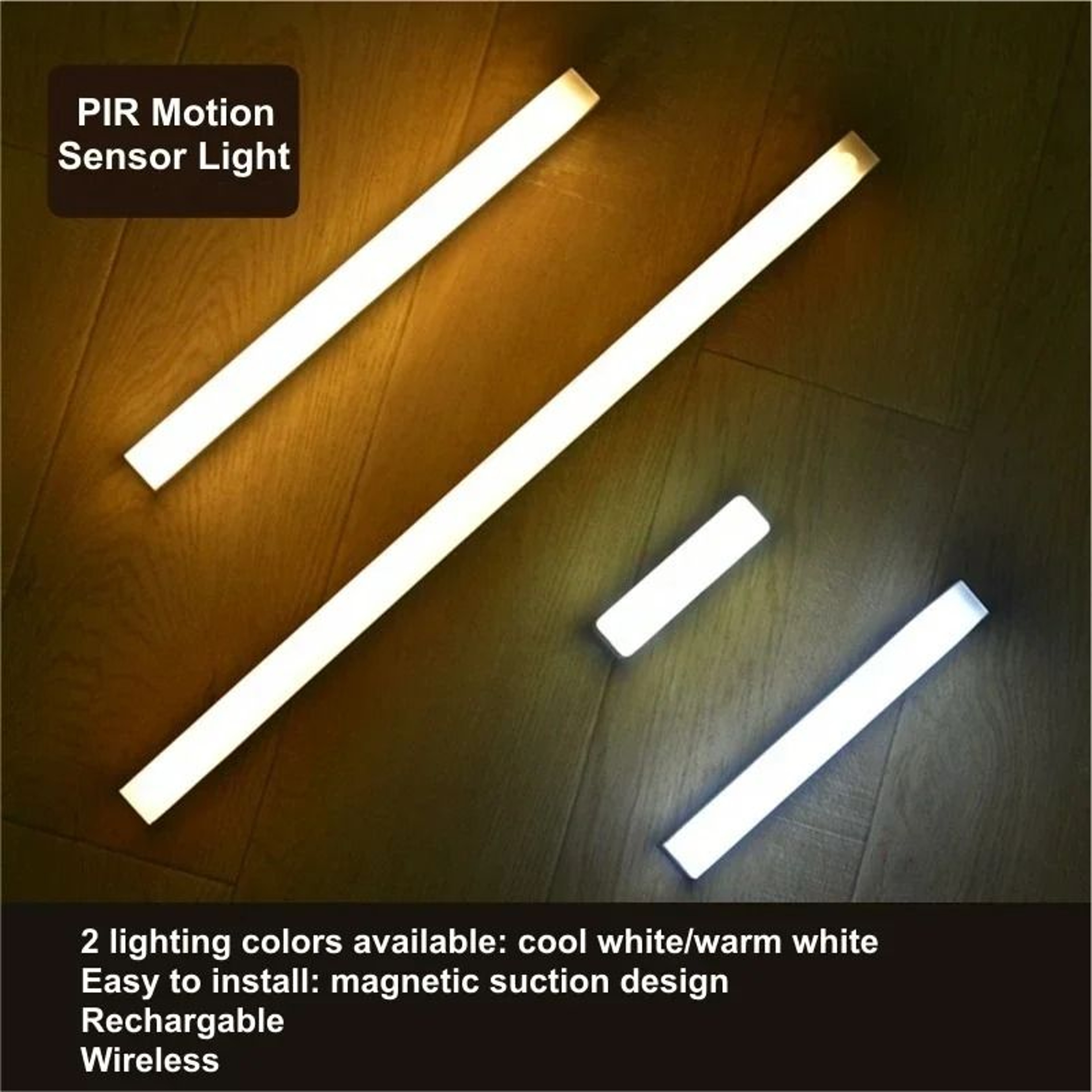 PIR Motion Sensor Rechargeable LED Light Portable USB Indoor Lamp 1