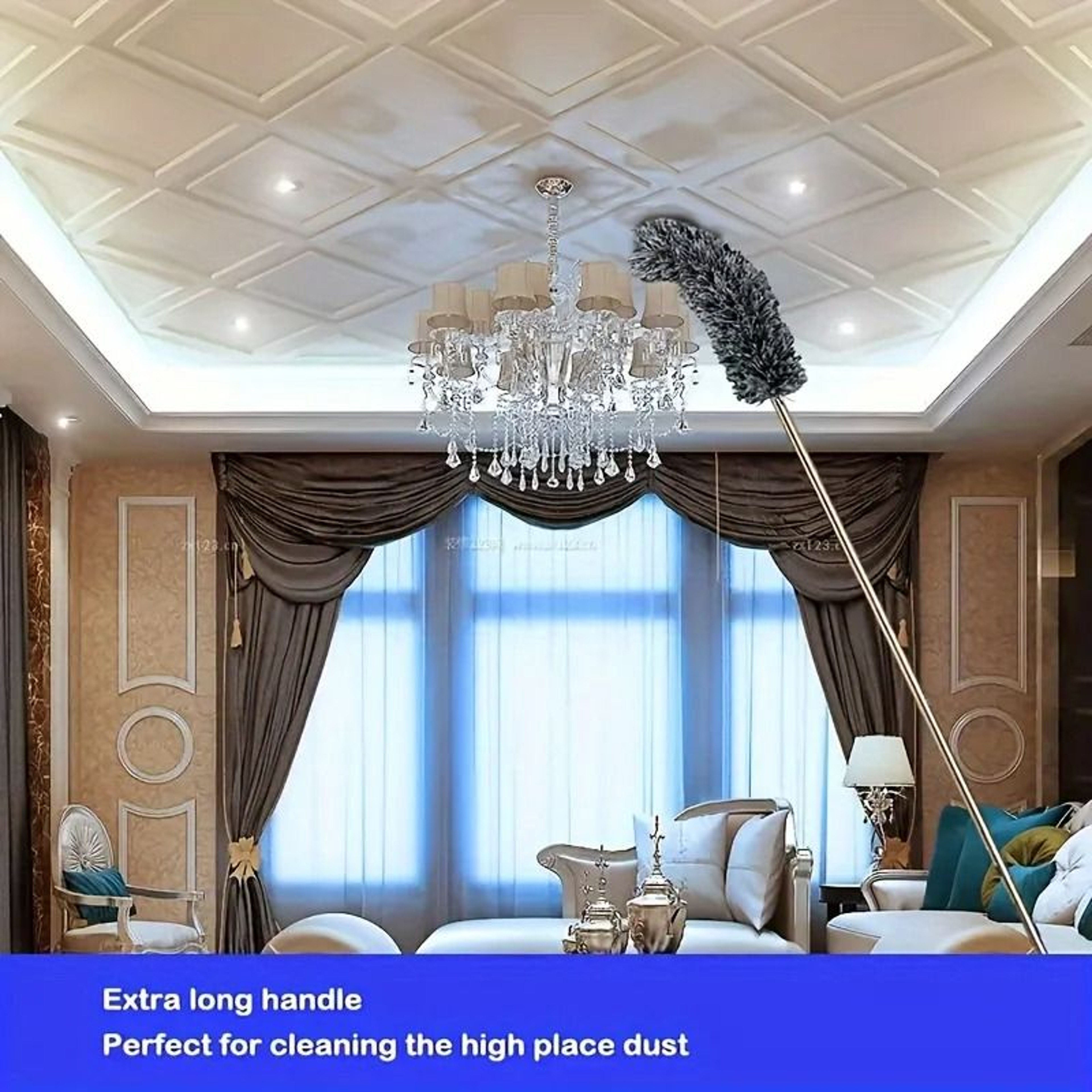 Multifunctional Retractable Duster With Bendable Head For Ceiling Furniture And Car Cleaning 4