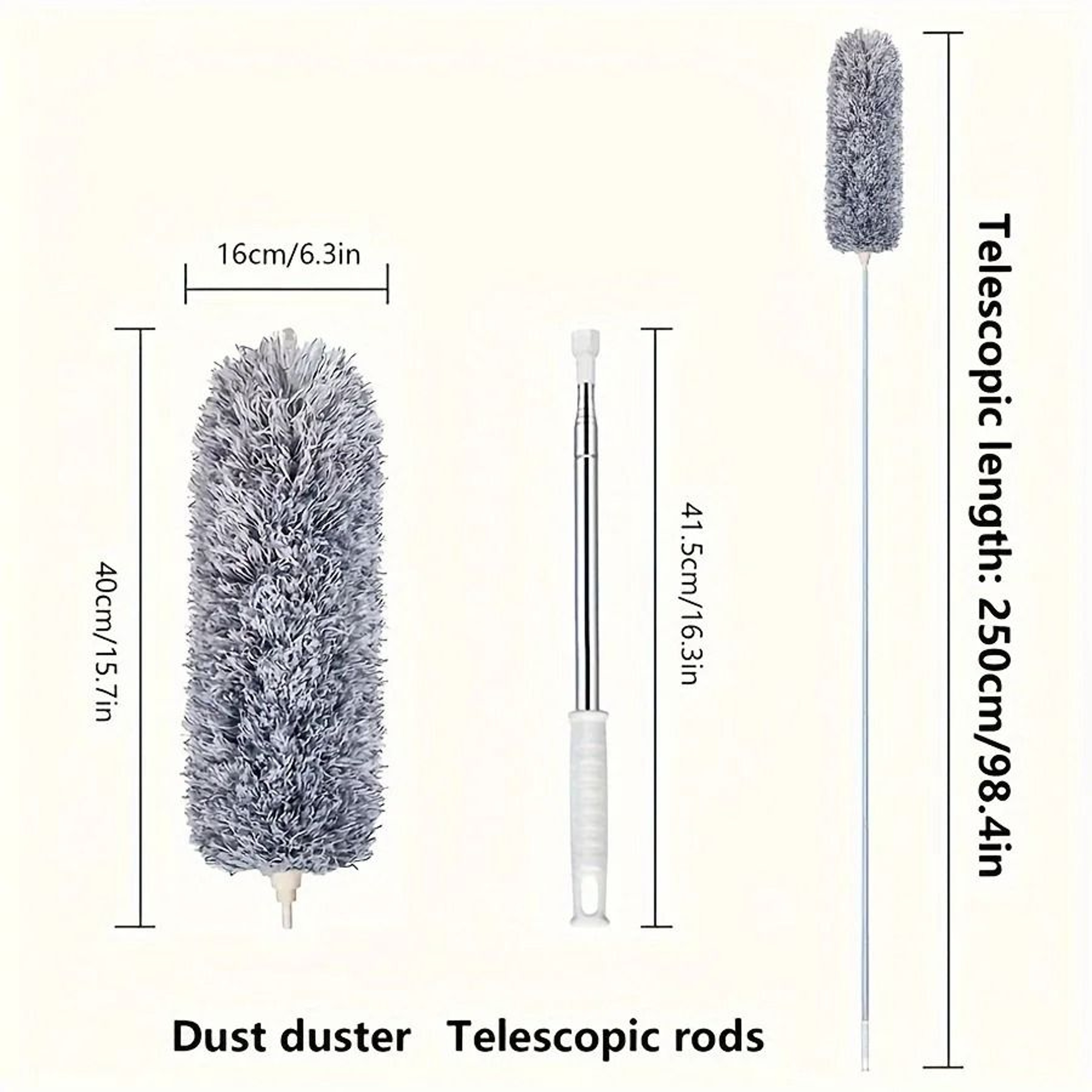 Multifunctional Retractable Duster With Bendable Head For Ceiling Furniture And Car Cleaning 7