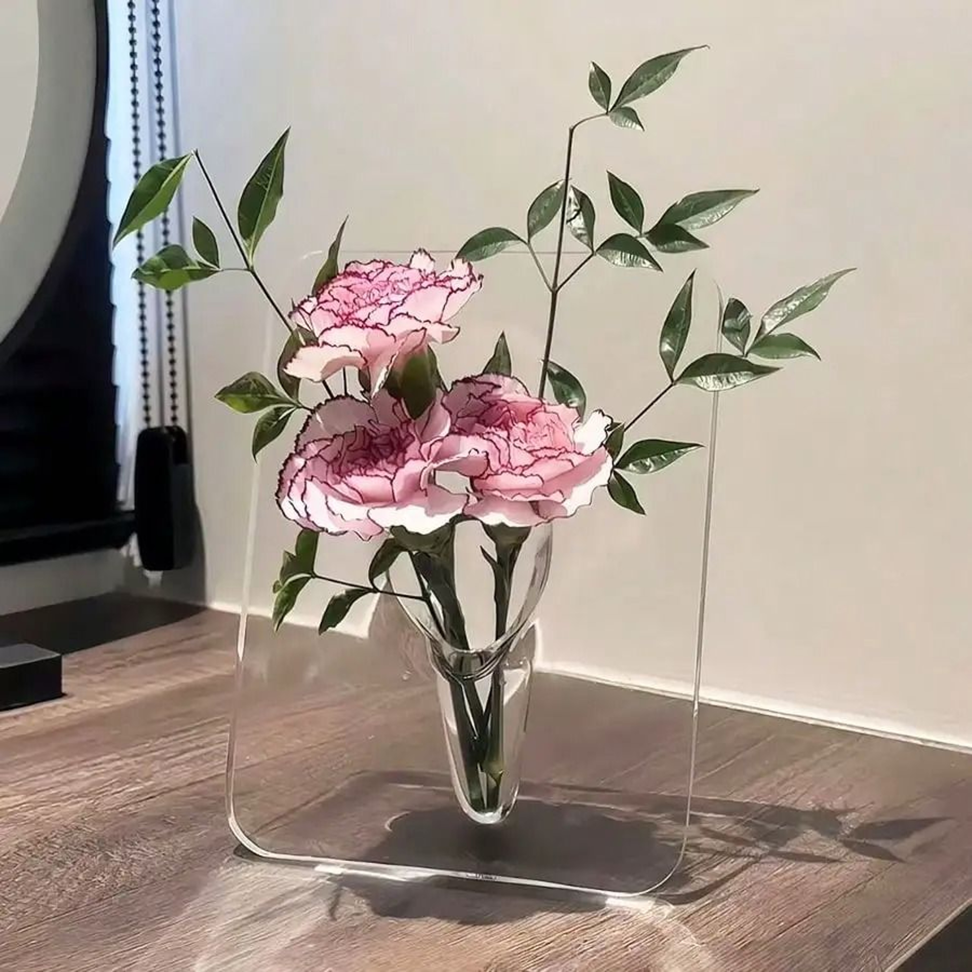 Clear Acrylic Frame Flower Vase For Modern Home And Office Decor 1