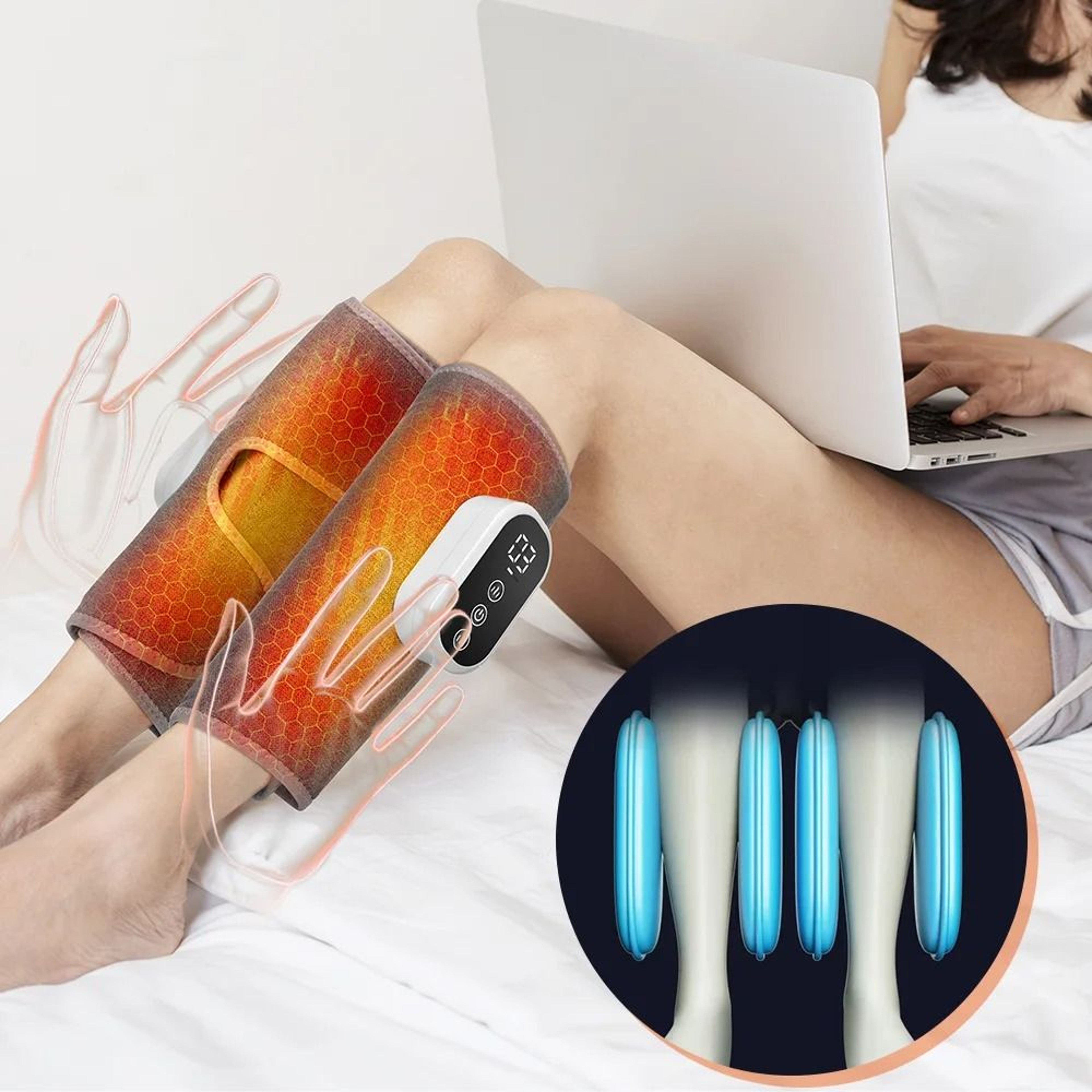 Air Pressure Calf Massager With Hot Compress For Relaxation And Circulation 3
