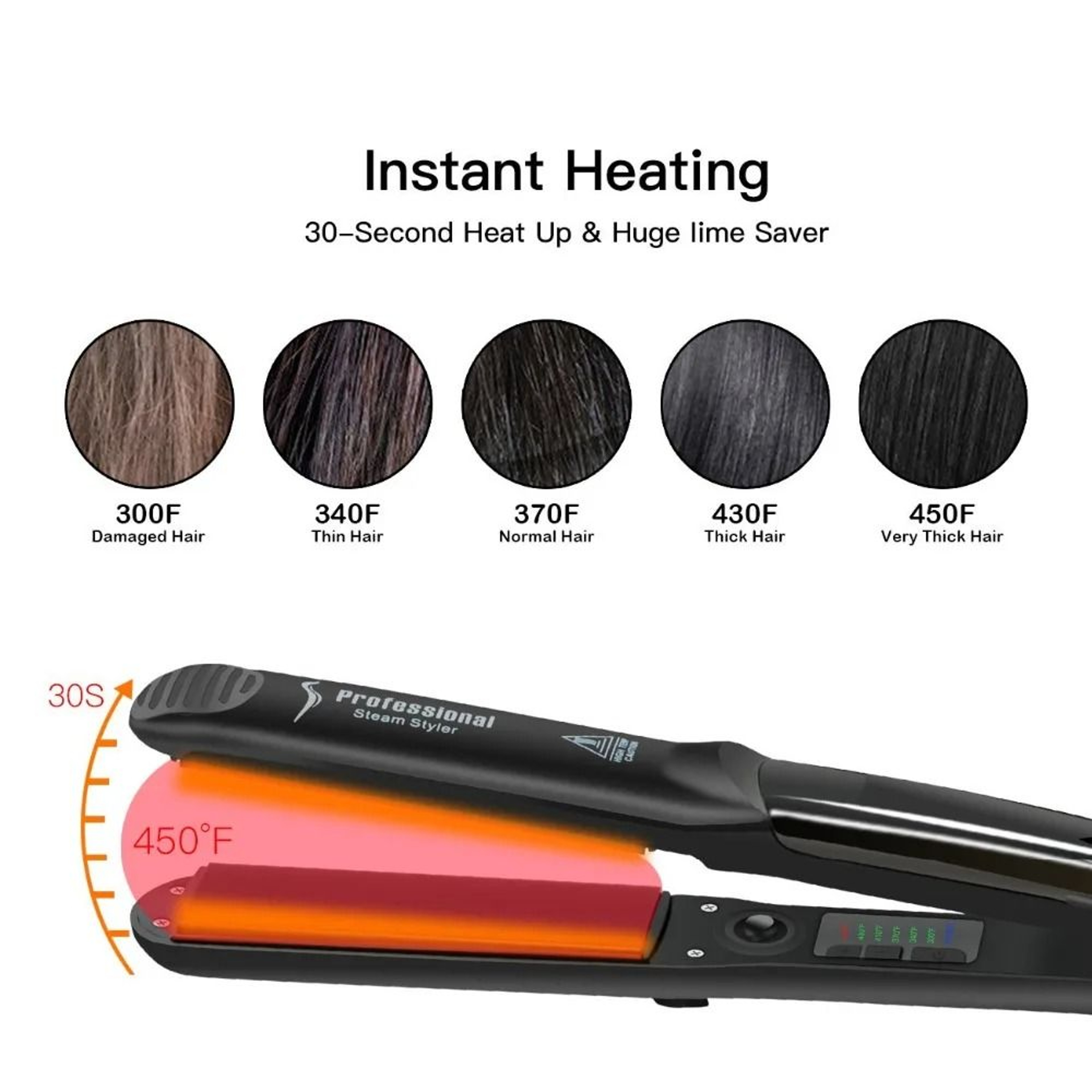 Steam Hair Straightener Professional Ceramic Vapor Flat Iron With Argan Oil Treatment 5