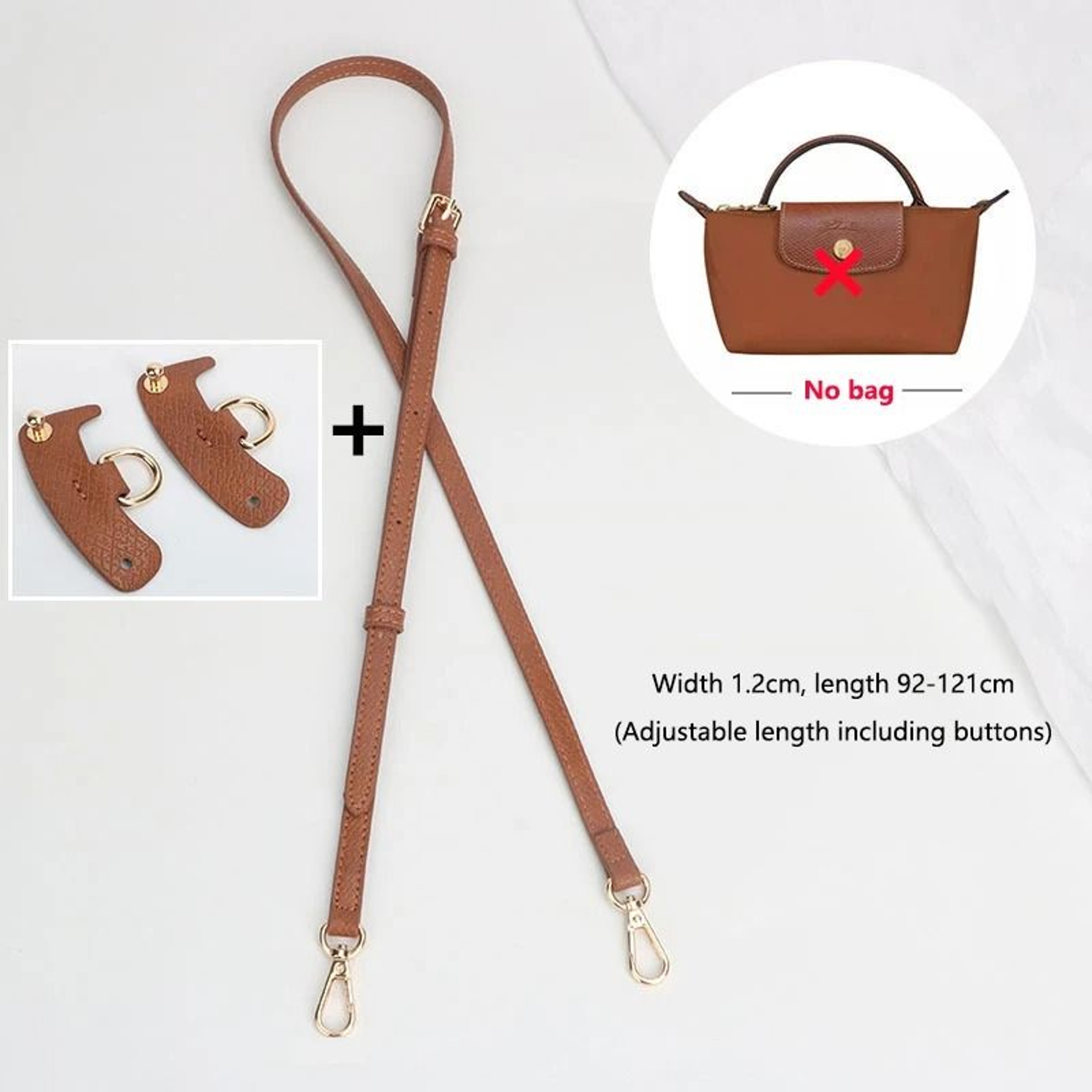Genuine Leather Shoulder Strap Set For Longchamp Mini Bags 7