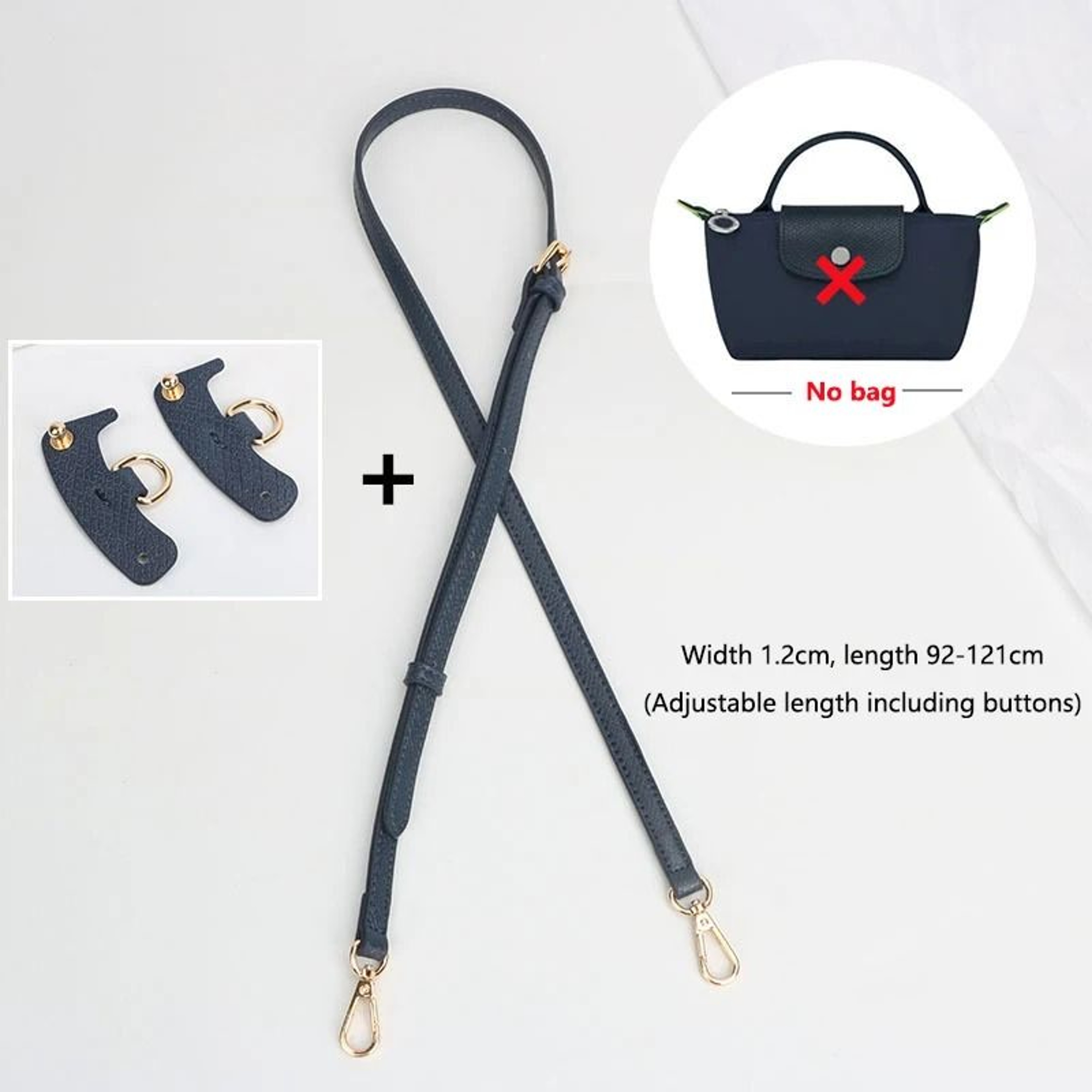 Genuine Leather Shoulder Strap Set For Longchamp Mini Bags 19