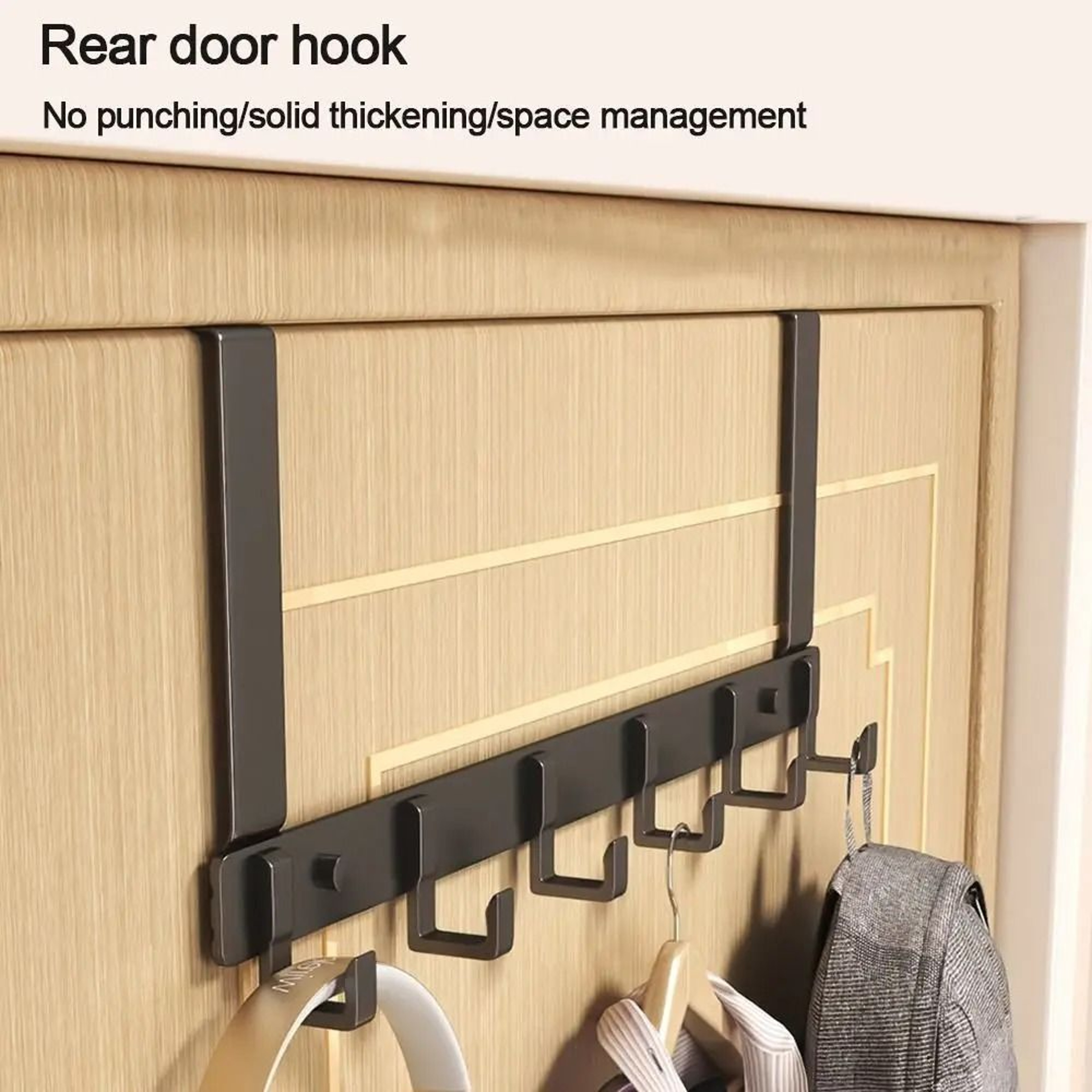 Over The Door 6 Hooks Organizer Rack For Clothes Coats Hats And Towels 0