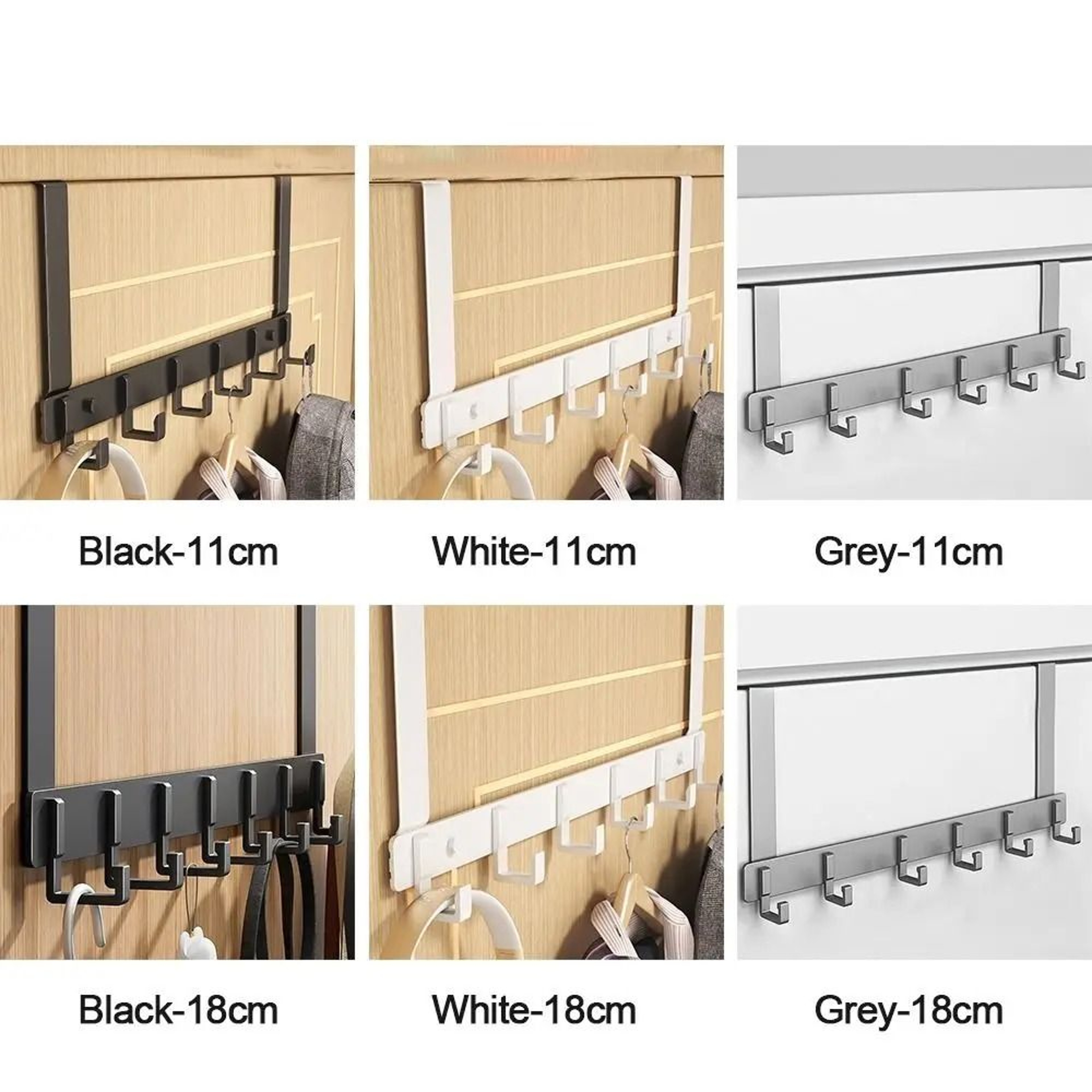 Over The Door 6 Hooks Organizer Rack For Clothes Coats Hats And Towels 5