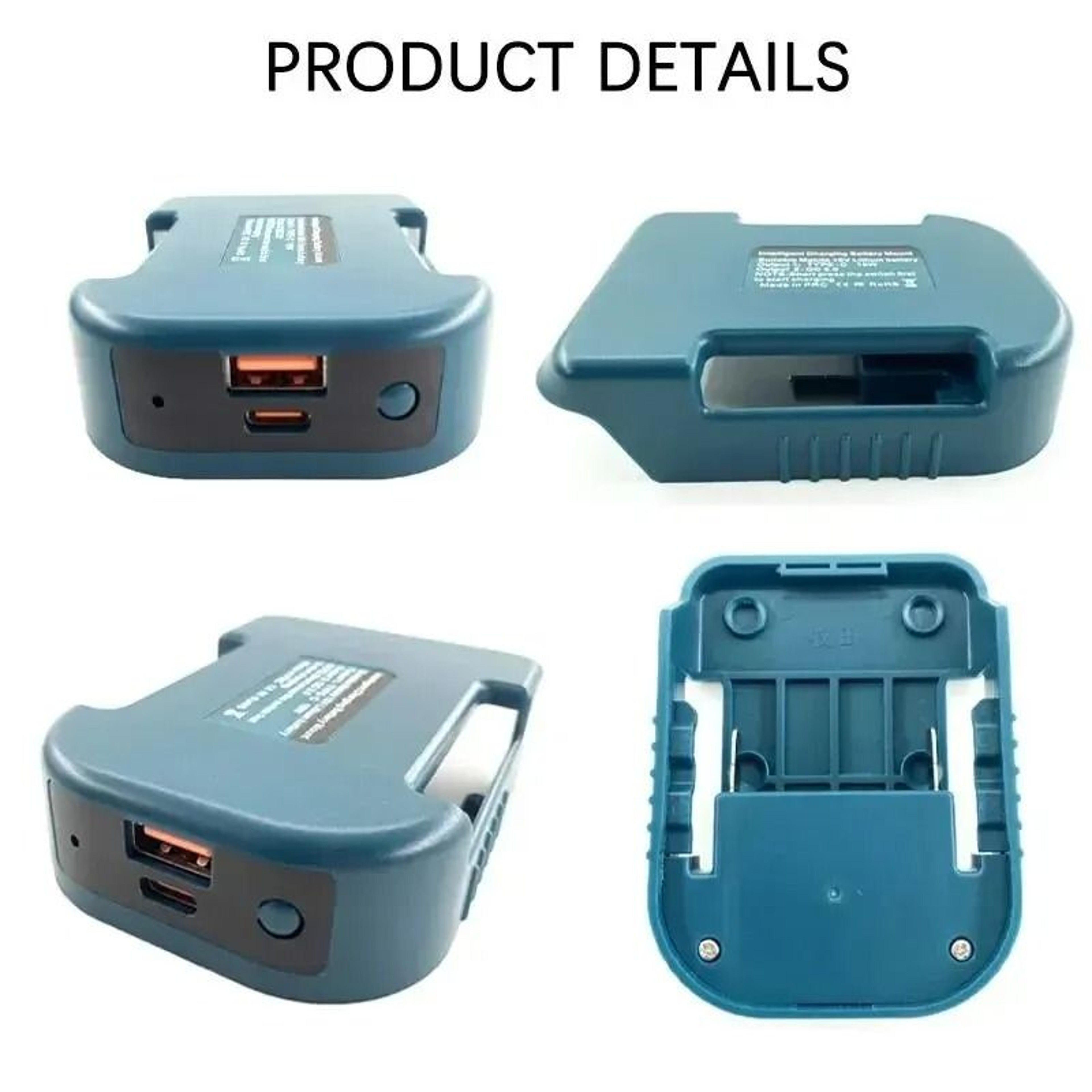 Battery Holder Adapter With USB And Type C Ports For Makita 18V Batteries 5