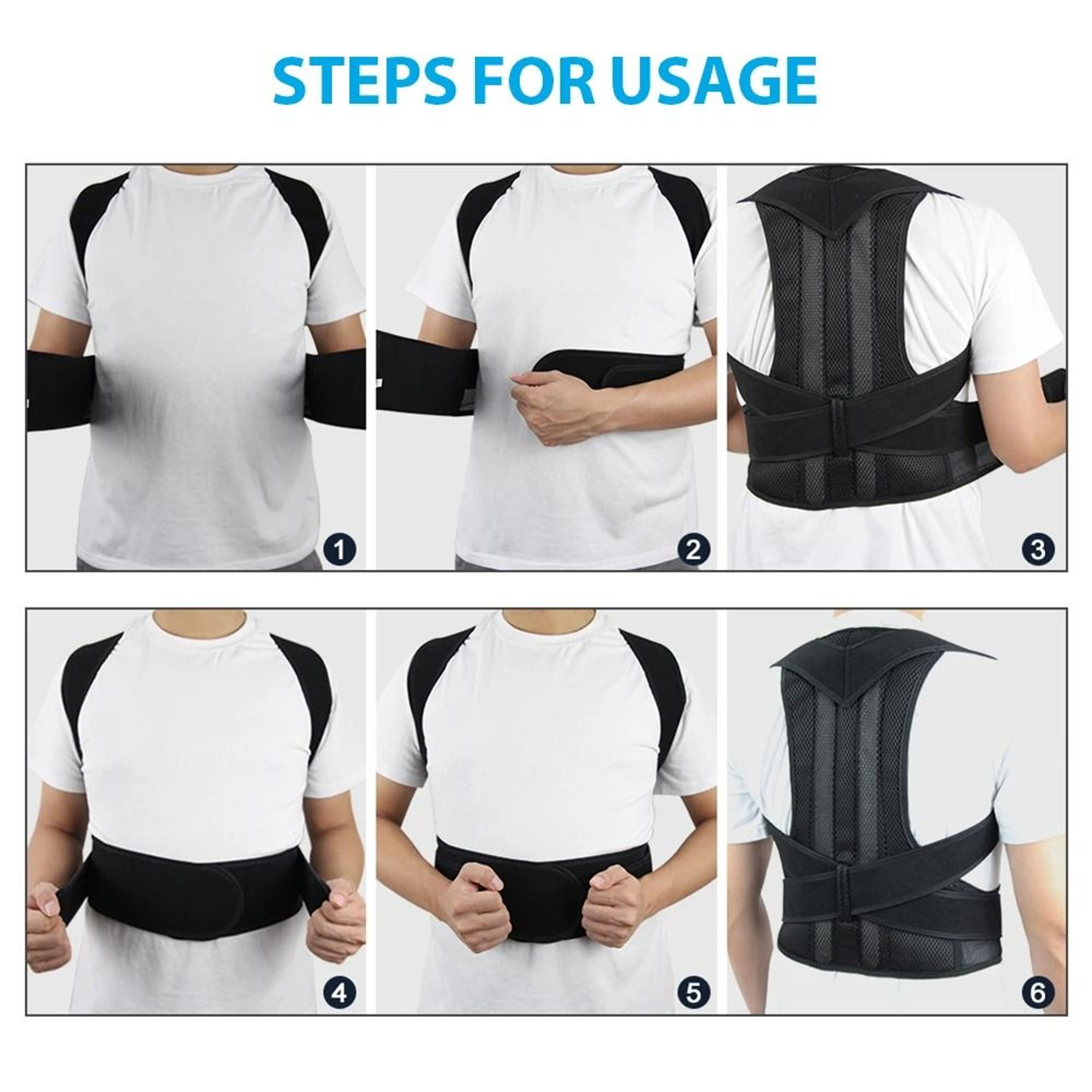 Upper Back Posture Corrector Adjustable Shoulder And Clavicle Support Brace 5
