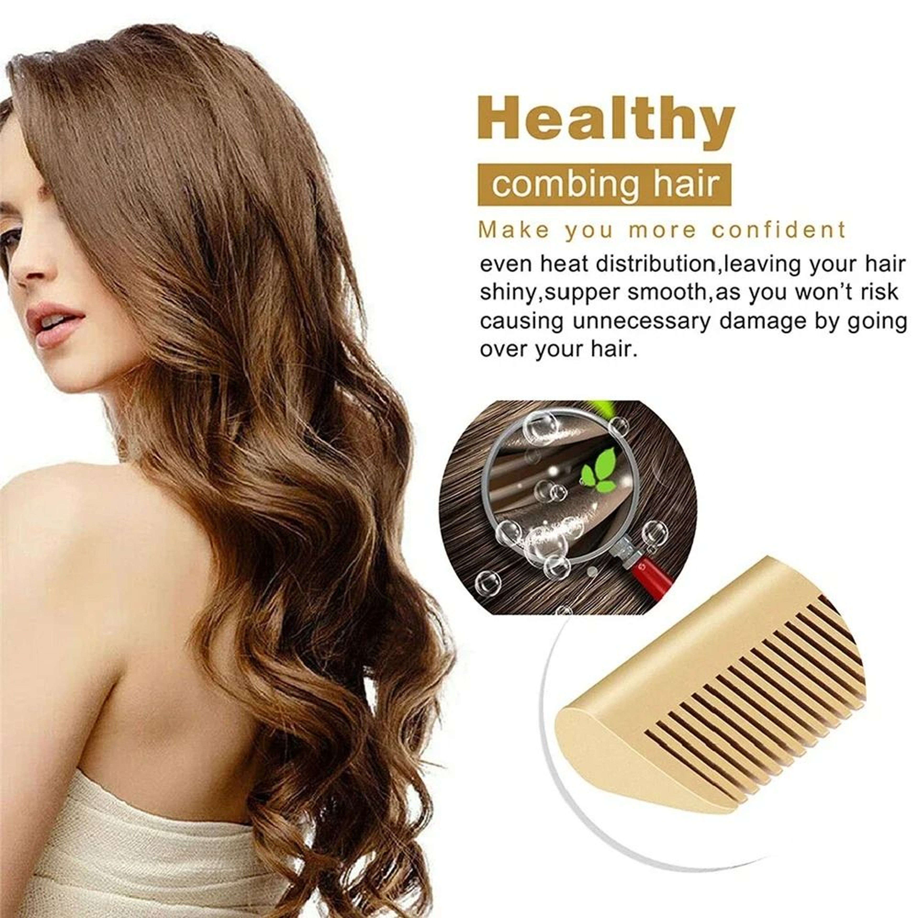 Hot Comb Hair Straightener Portable Ceramic Heat Pressing Comb For Hair And Beard 2