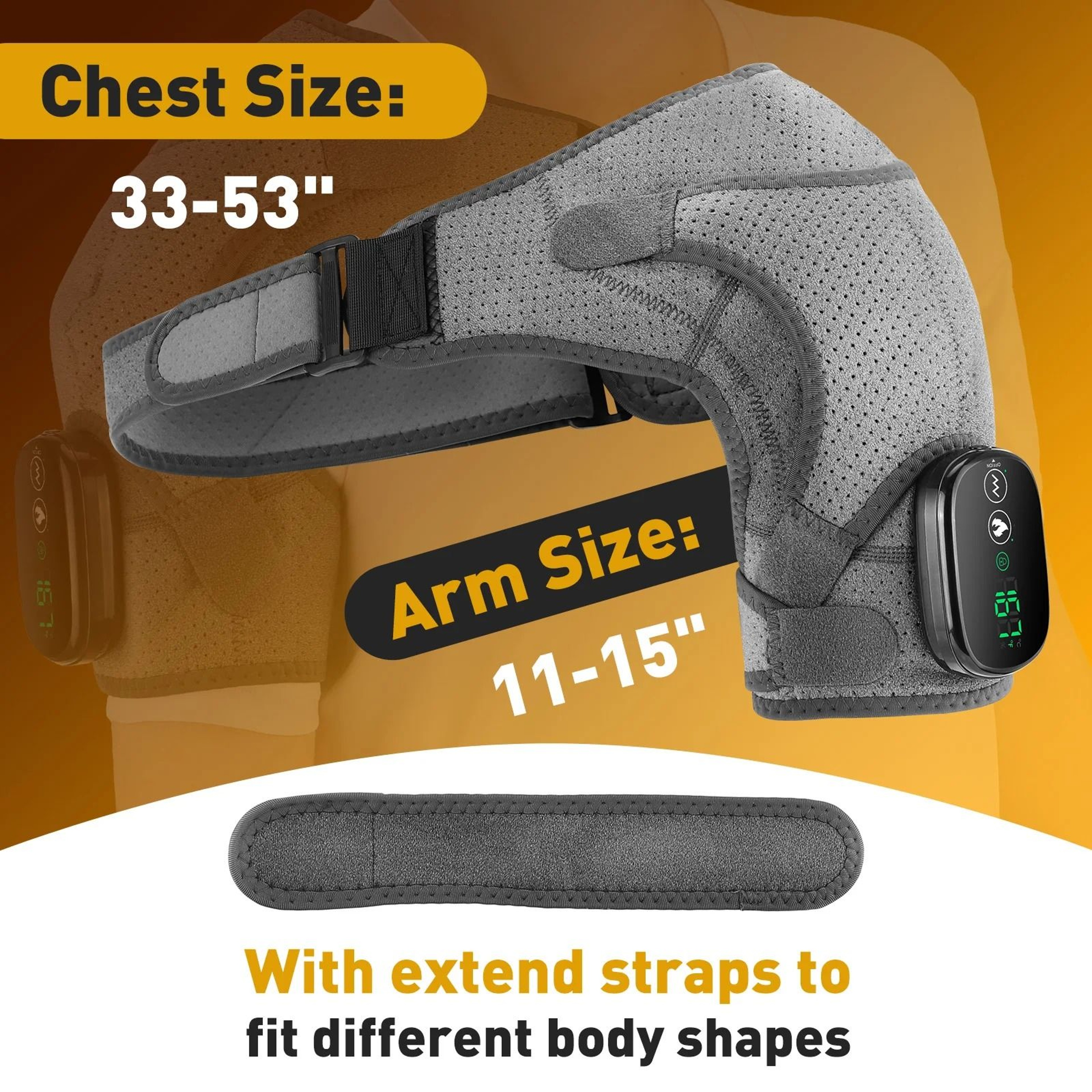 Electric Heated Shoulder Brace With Adjustable Temperature And Massage Support 4