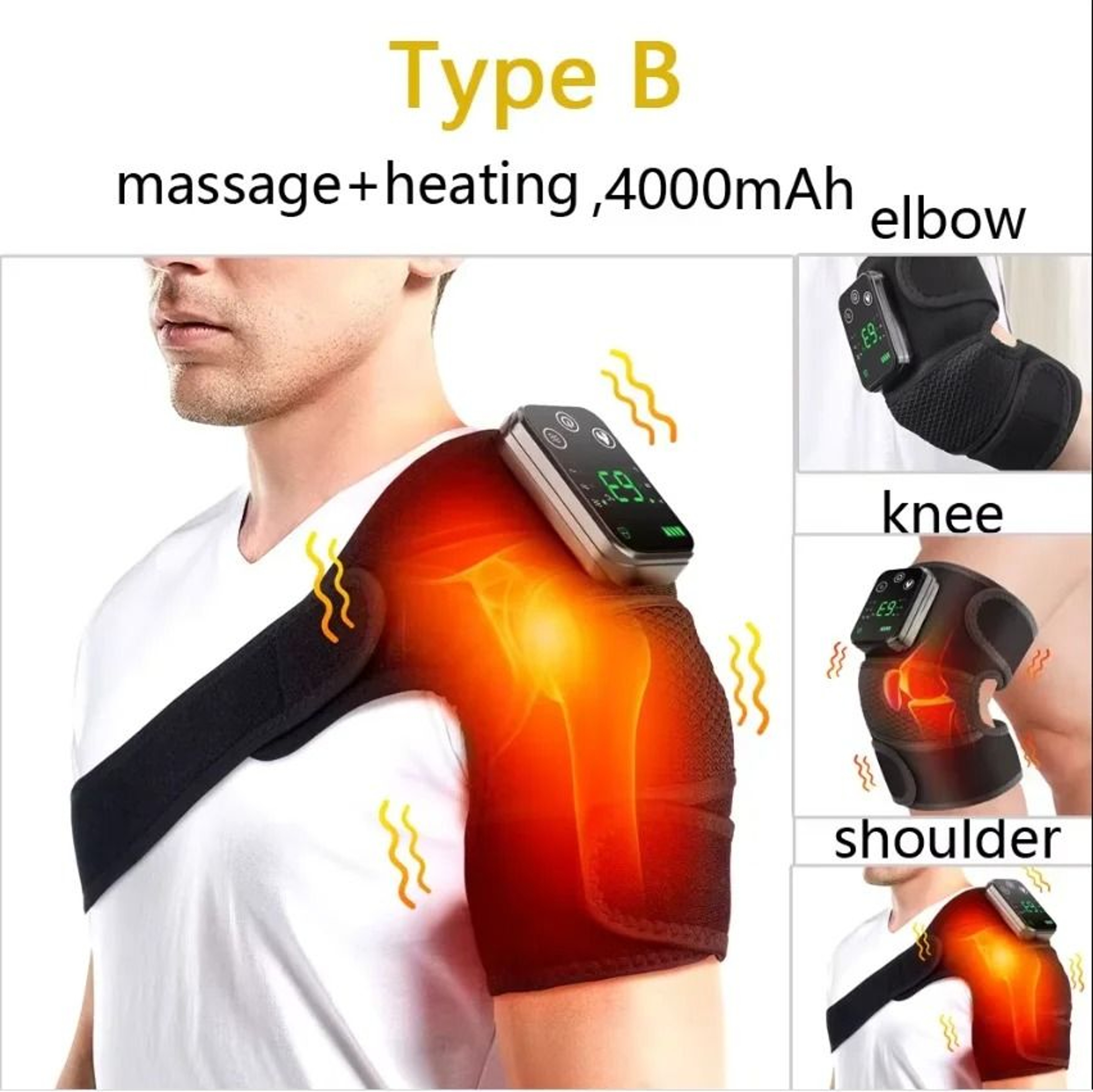 Electric Heated Shoulder Brace With Adjustable Temperature And Massage Support 5