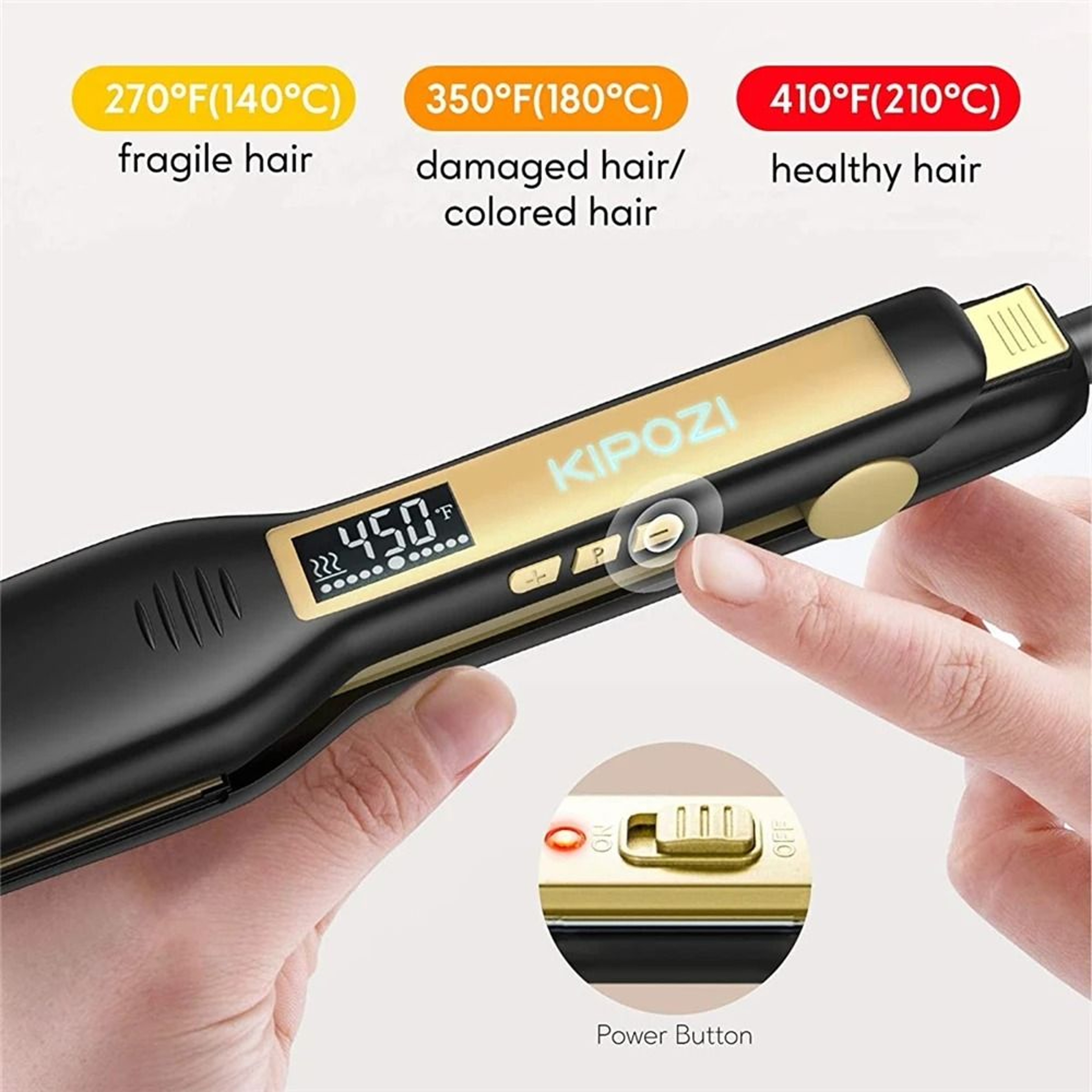 Professional Titanium Flat Iron Hair Straightener With LCD Display 2